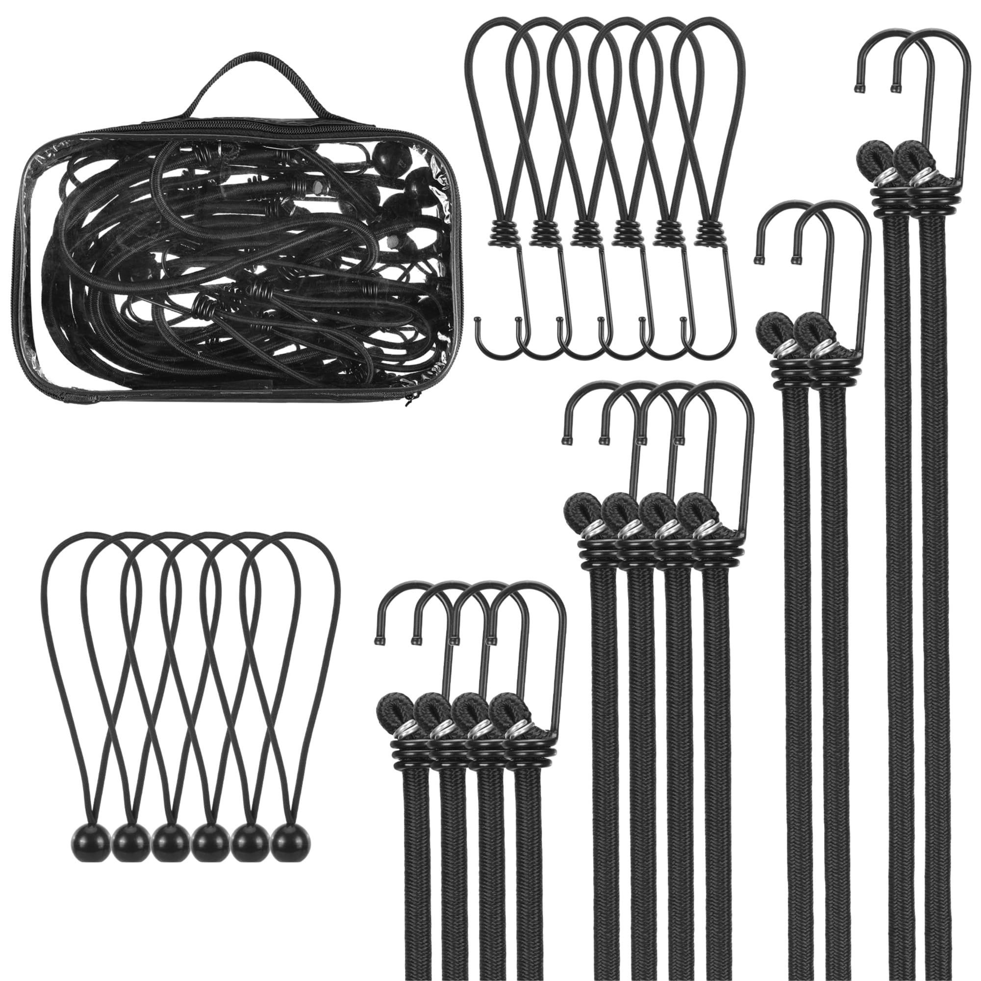 Spanngurt PRETEX Spanngummi Set schwarz - 24 Stück Expander - Spanngurte mit
