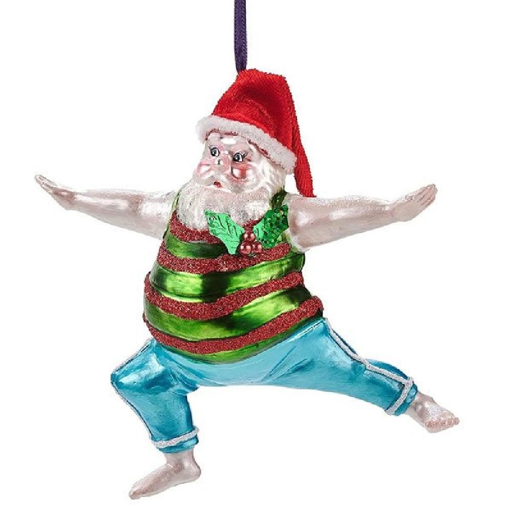 Christbaumschmuck Christbaumschmuck Yoga Santa Krieger Haltung