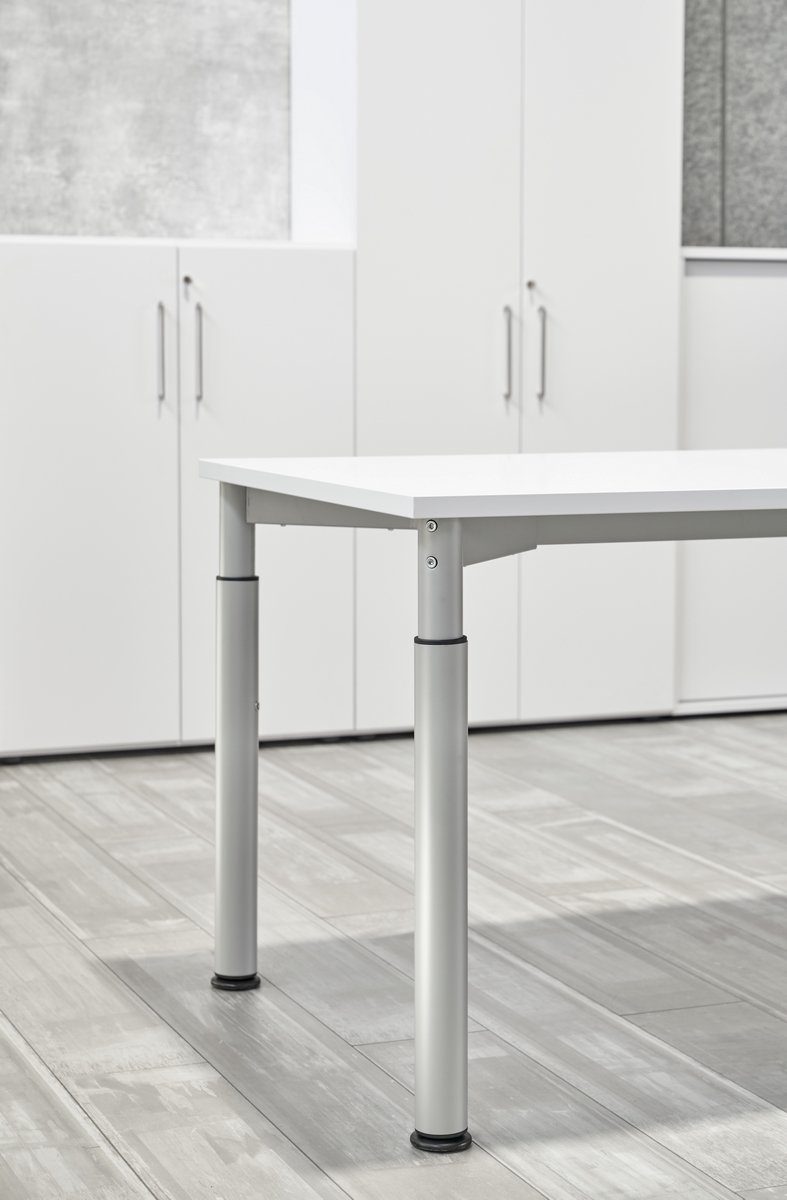 bümö Schreibtisch Schreibtisch Serie-Y, Rechteck: 120 Gestell: x Silber Dekor: - 80 - cm Nussbaum