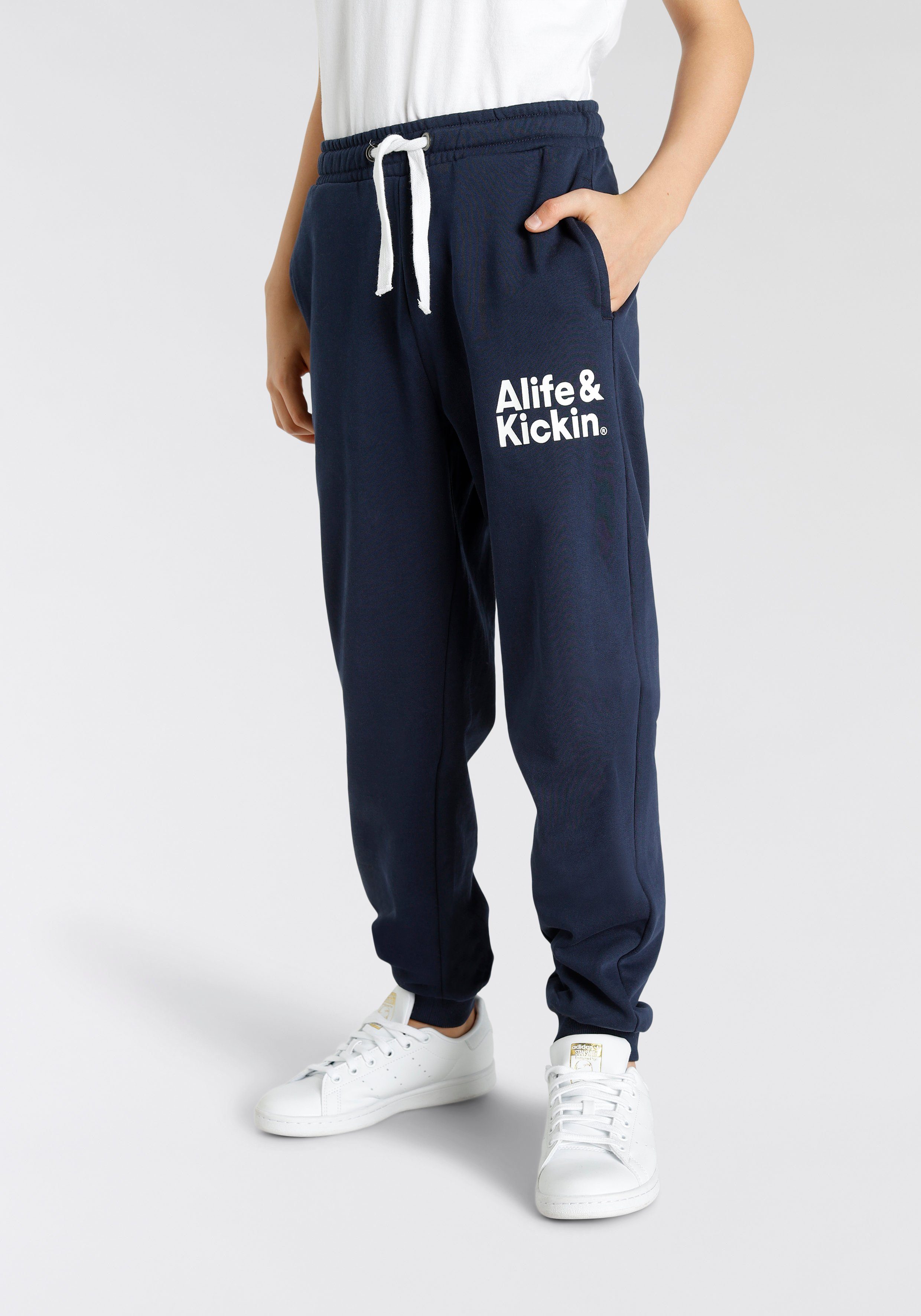 innen Sweathose & Logo-Print Alife weiche Ware Kickin geraute