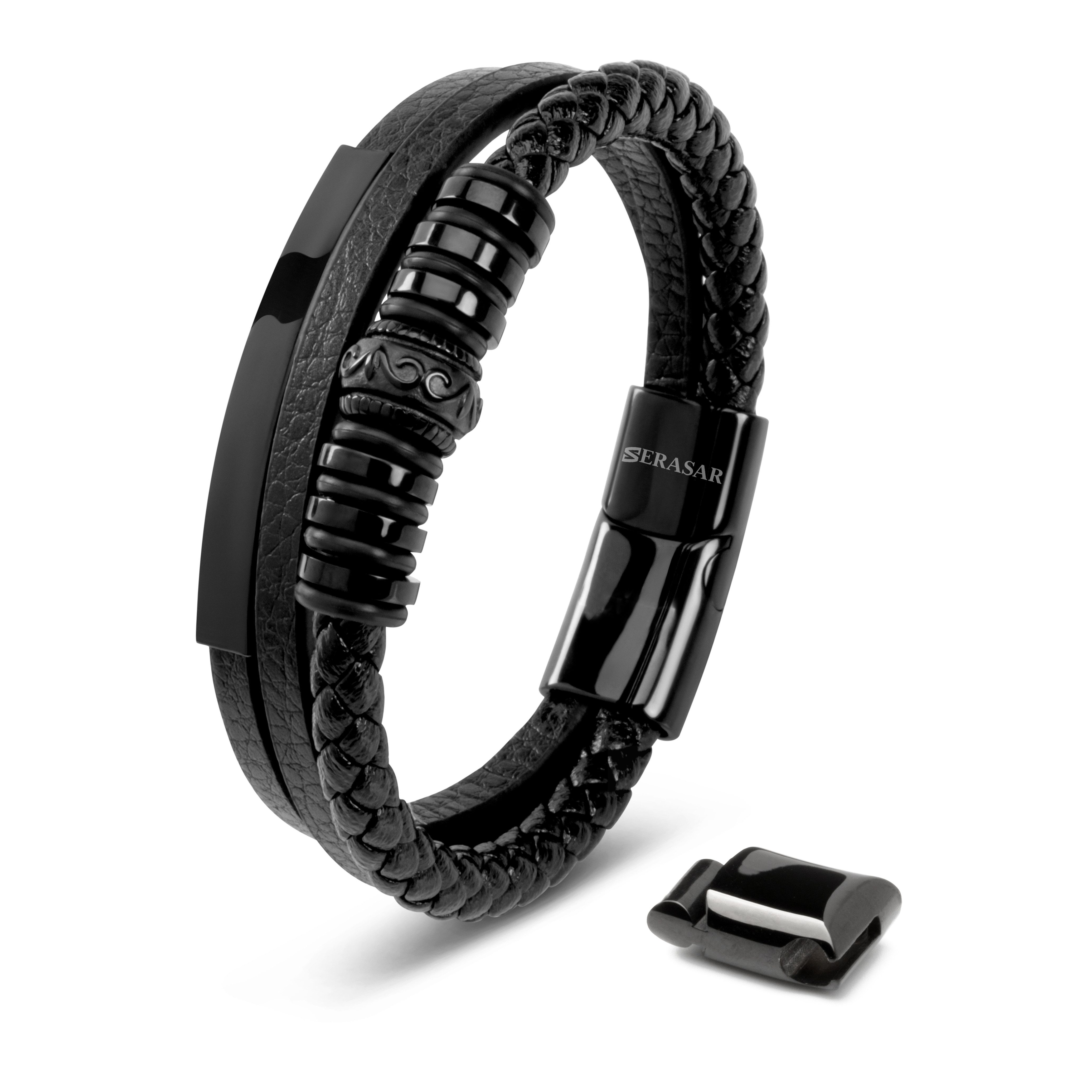 SERASAR Lederarmband Leder Herrenarmband "Steel" (Klassisch, günstig online kaufen