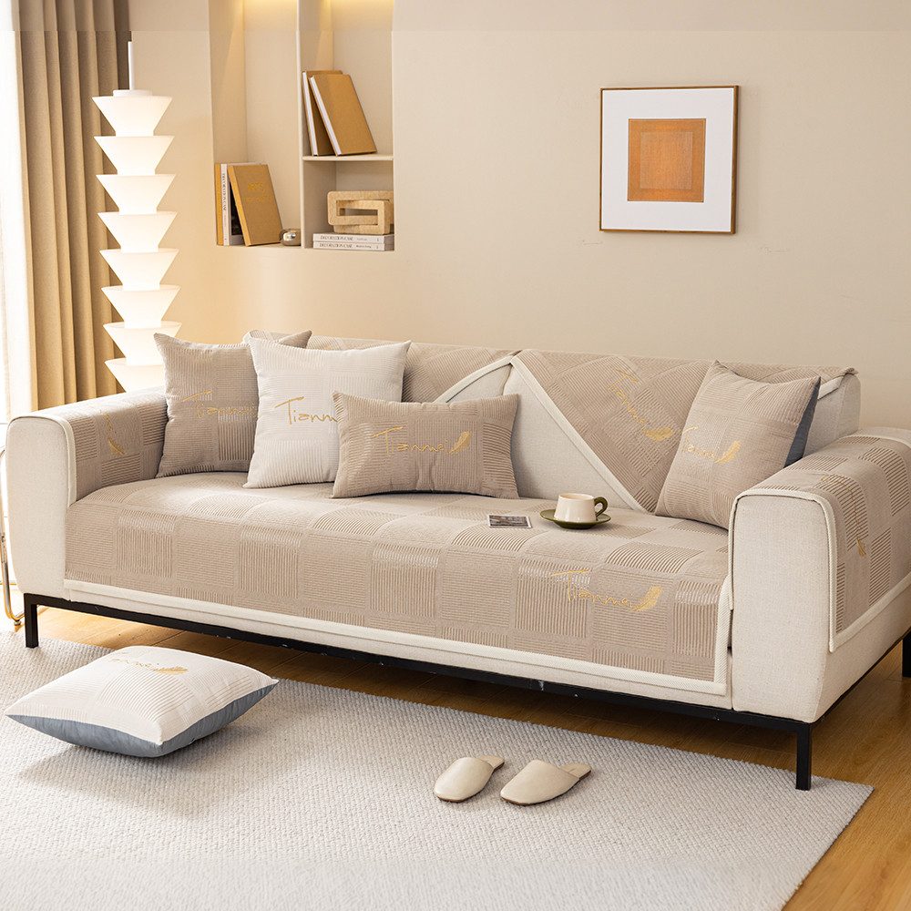 TUWENA Sofahusse Sofaschoner Rutschfest,Couch Überzug L Form 1/2/3/4 Sitzer günstig online kaufen