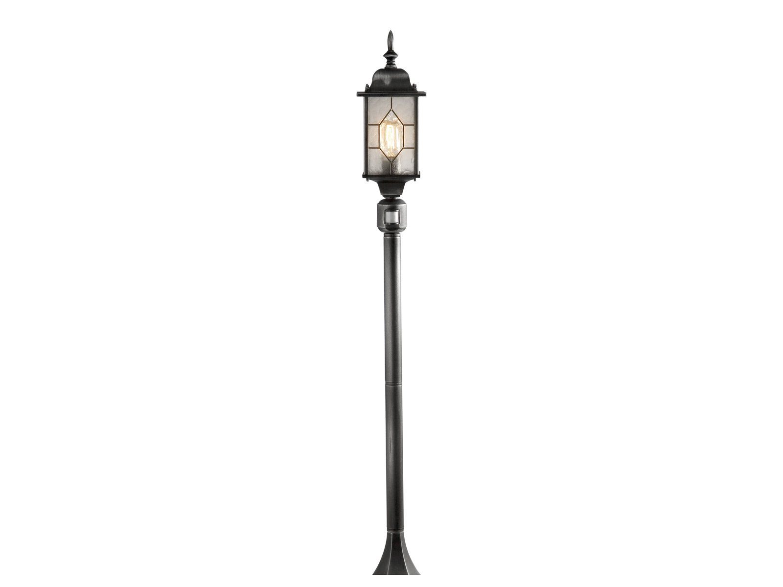 KONSTSMIDE LED Pollerleuchte, Bewegungsmelder, LED wechselbar, Warmweiß, Garten-laterne mit Bewegungsmelder, Wegbeleuchtung beleuchten H: 131cm