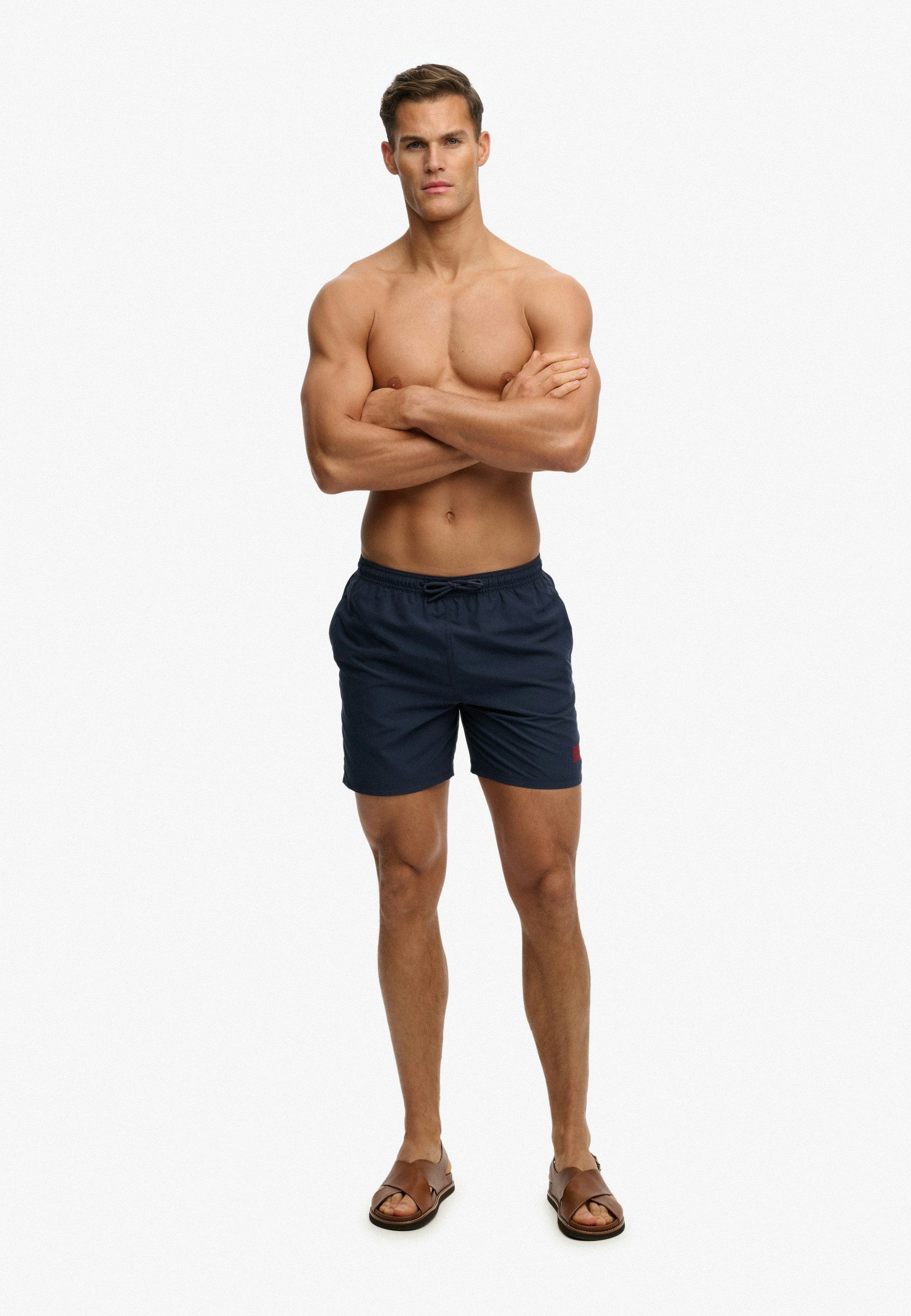 Superdry Badeshorts ESSENTIAL 16 SWIM SHORT Kunstfaser, relaxed fit