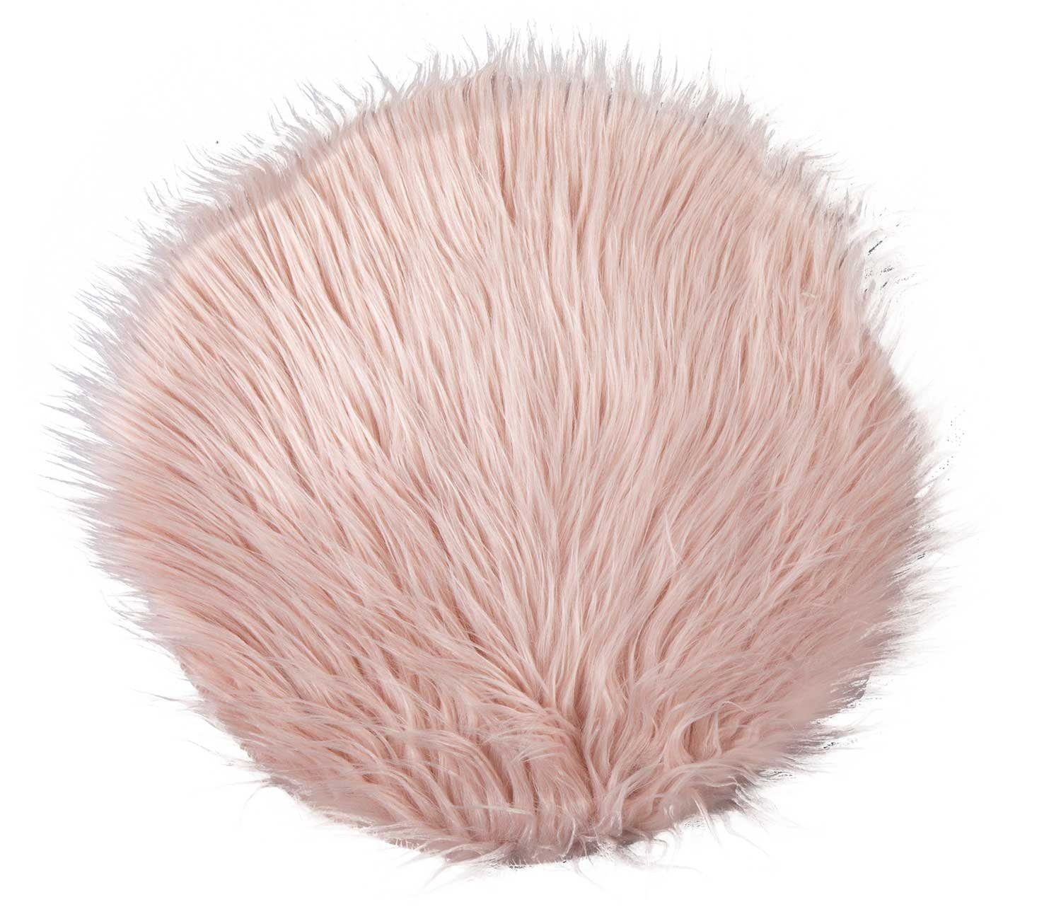 Fellteppich Deko-Fell FUR, Rosa, Ø 32 cm, Kunstfell, rund