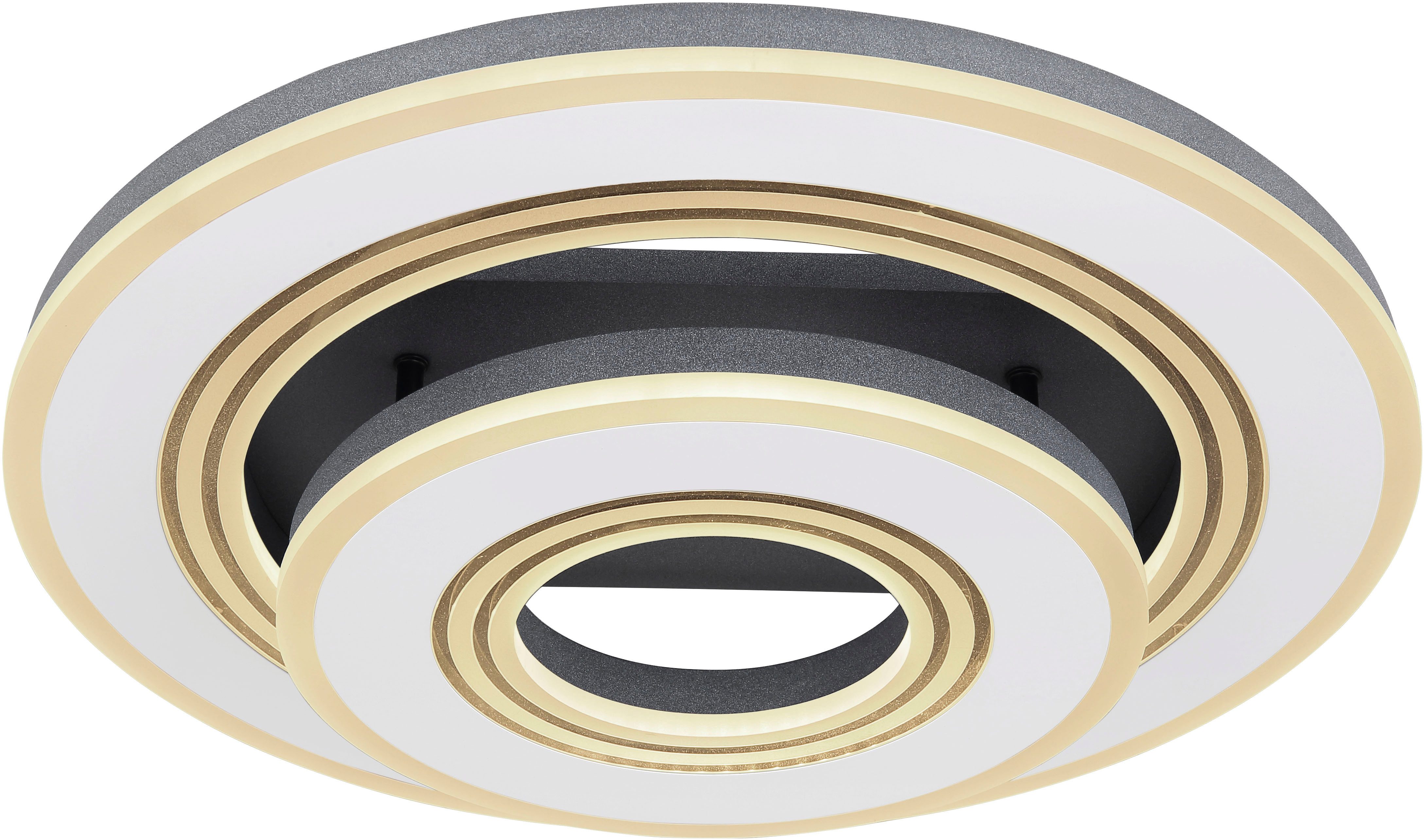 GLOBO LIGHTING Deckenleuchte JACK, Dimmfunktion, Memoryfunktion, Nachtlichtfunktion, mehrere Helligkeitsstufen, LED fest integriert, warmweiß - kaltweiß, Deckenlampe Wohnzimmer-Leuchte Schlafzimmer-Leuchte Flur Küche