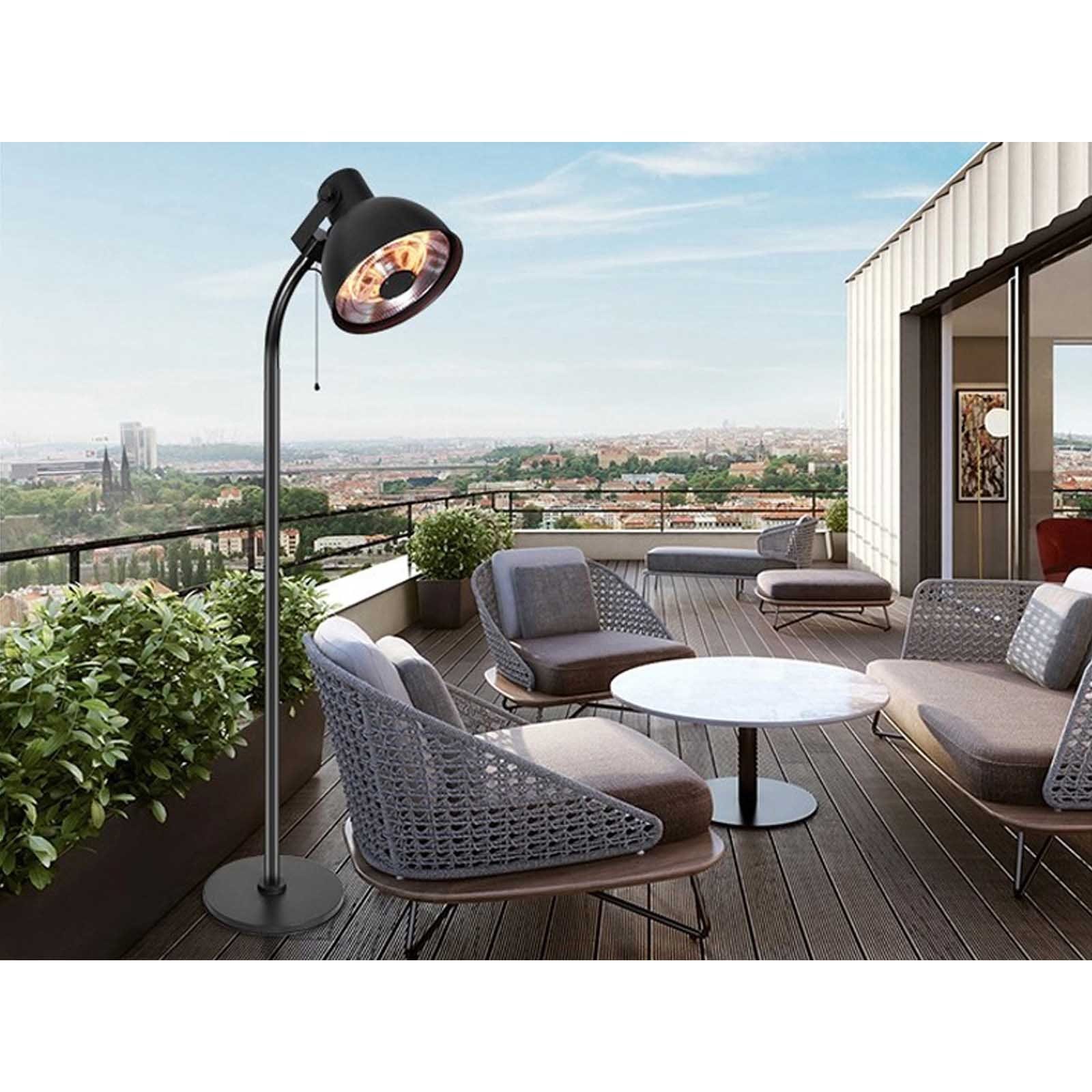 CEPEWA Heizstrahler Elektro Terrassenheizstrahler Wärmestrahler Heizstrahler Wärmepilz, 2000 W, Ø 50cm, 3 Heizstufen, Stehend