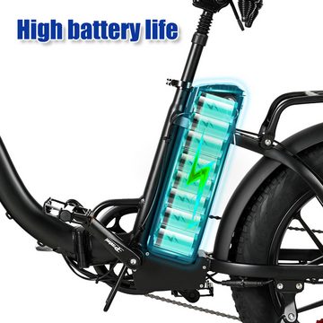 DOTMALL E-Bike CMACEWHEEL Y20 750W 20 Zoll faltbares elektrisches Fatbike 18Ah AKKU