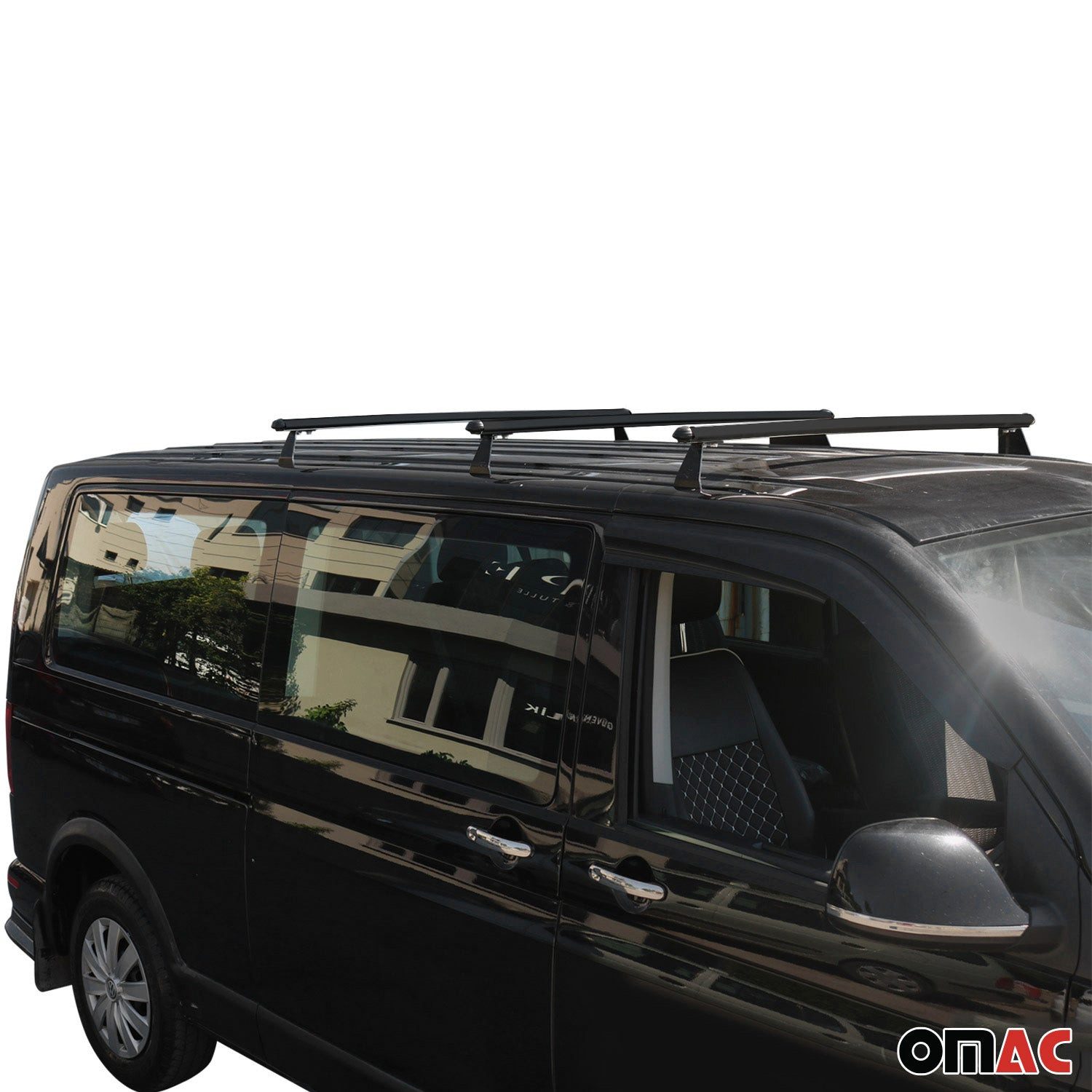 OMAC Dachträger Dachträger für VW T7 Multivan 2021-2024 Querträger Schwarz Alu 3 tlg (3-St), Wasserbeständig,Abnehmbar,Multifunktional,Schwerbeanspruchbar