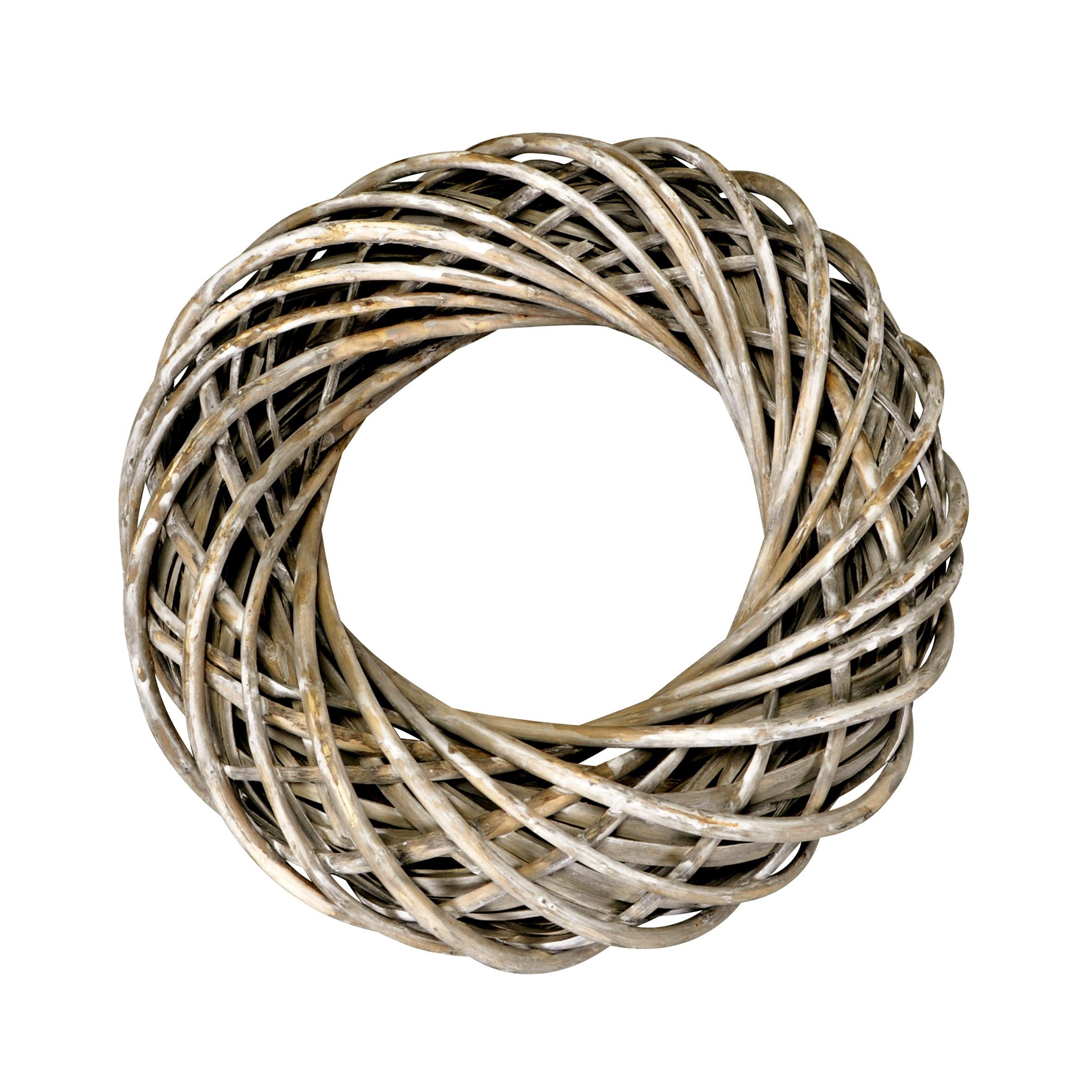 Spetebo Dekokranz Deko Rattankranz shabby weiß - 38 cm, Weidenkranz zum Dek günstig online kaufen