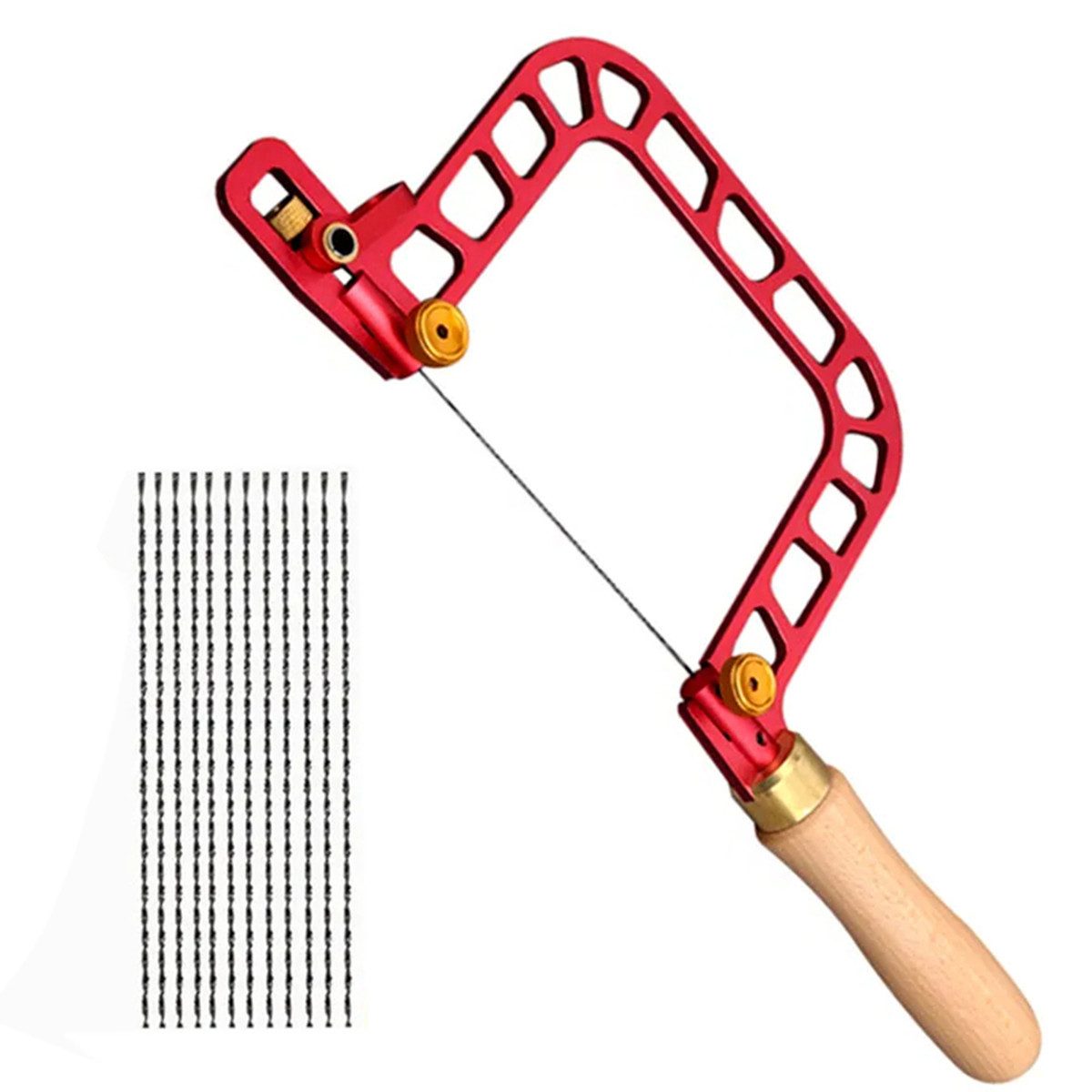 Insma Handsäge Laubsäge 337mm mit 12 Diamantdrähte, Kurvensäge Aluminiumlegierung