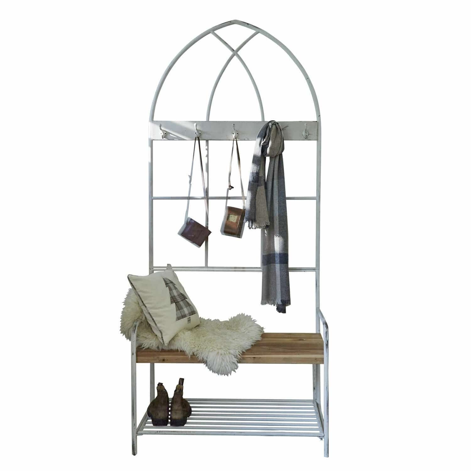 Garderobe Garderobe Oliviette antikweiß/braun