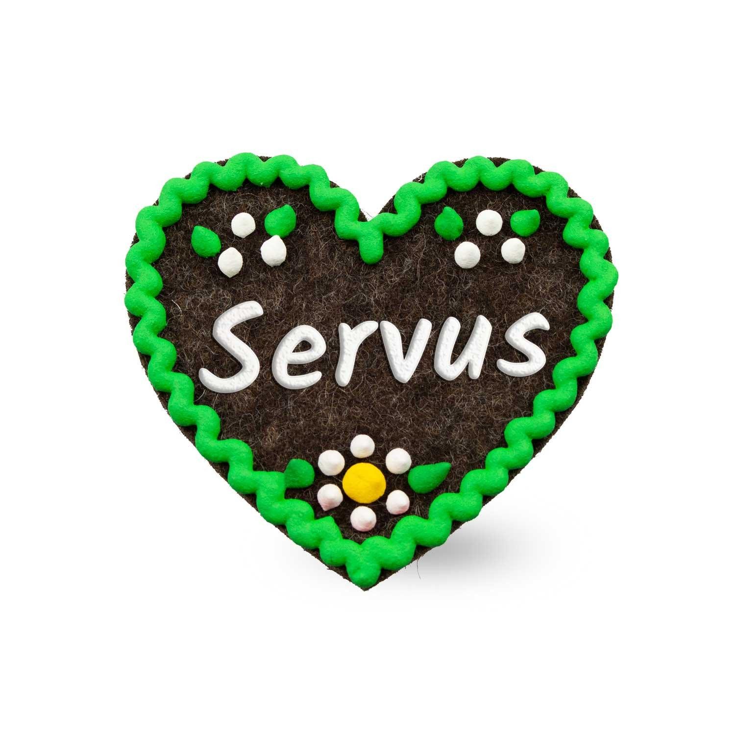 Bavariashop Brosche Filzherz-Anstecker "Servus" günstig online kaufen