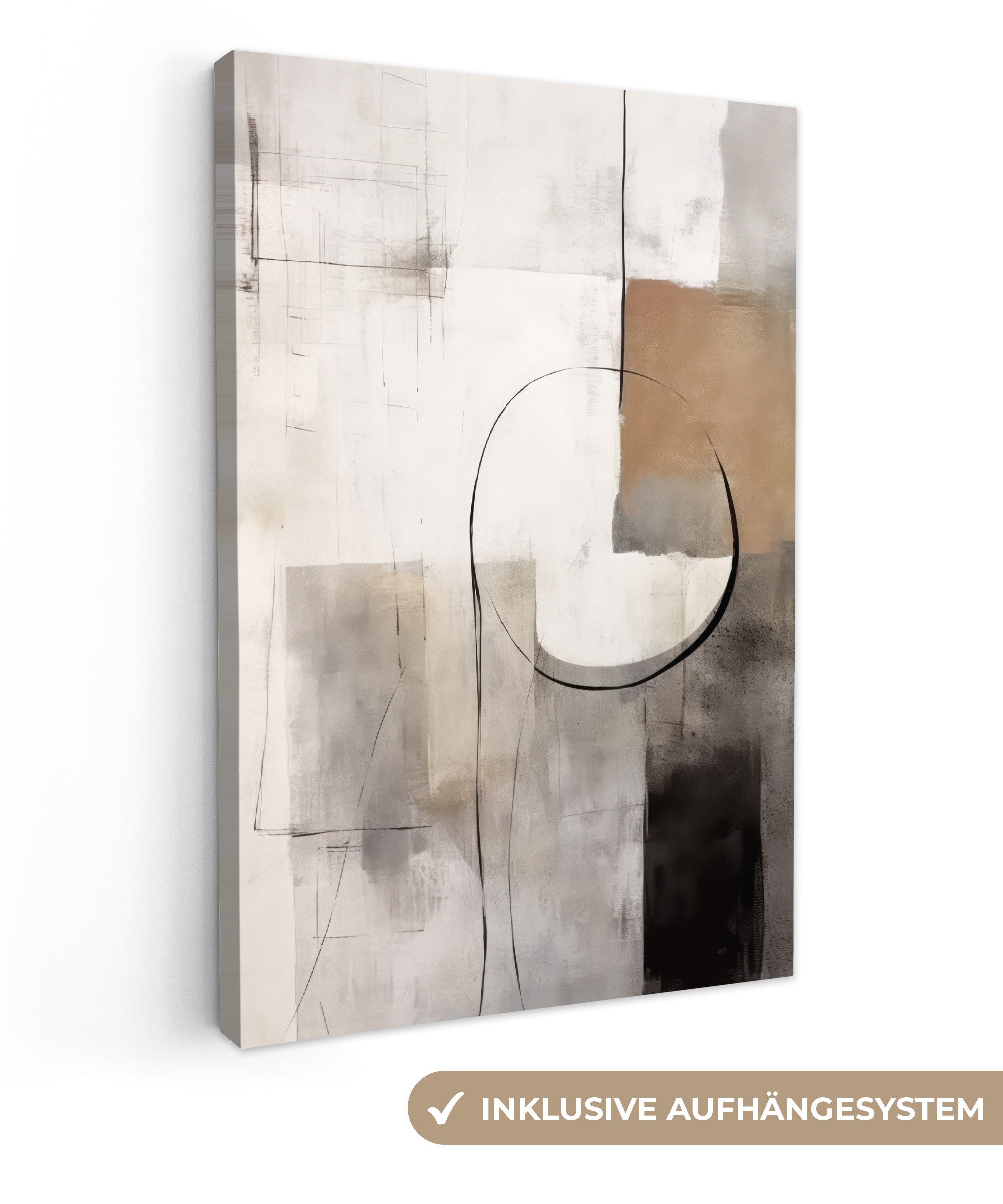 OneMillionCanvasses® Leinwandbild Abstrakte Kunst - Industriell - Weiß - Gr günstig online kaufen