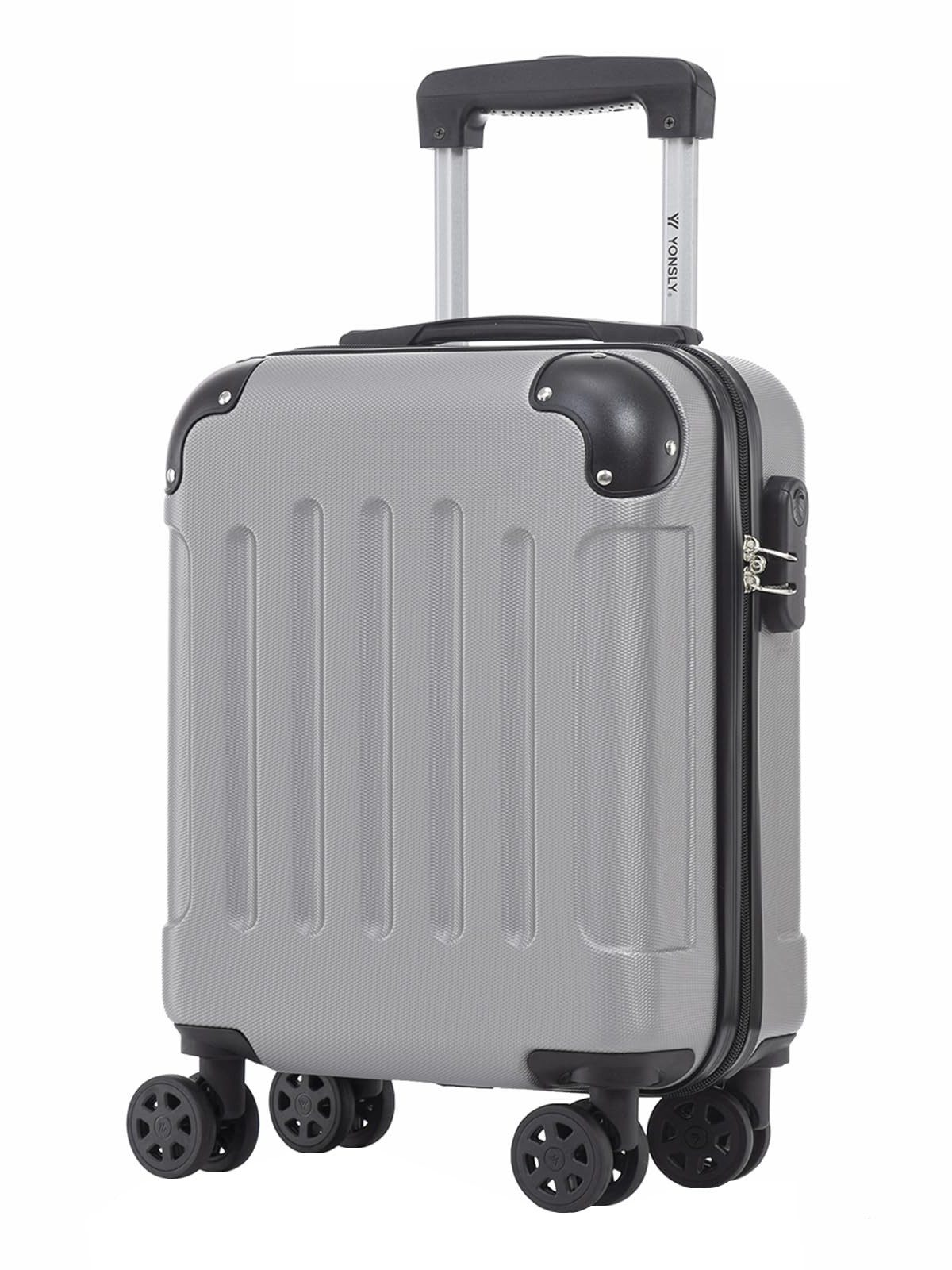 YONSLY Hartschalen-Trolley Hartschalen-Reisekoffer Trolley für Kurztrip und Urlaubsreisen, 4 Rollen, mit Zahlenschloss, ABS-Schale und weichem Gummigriff für Tragekomfort