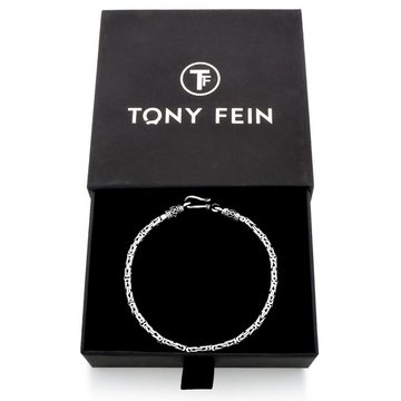 Tony Fein Königsarmband Königsarmband Oxidiert 3mm 925er Silber, Made in Italy für Damen und Herren