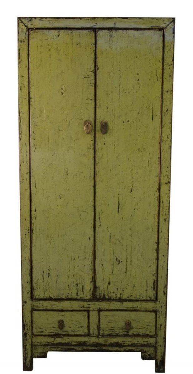 Casa Padrino Stauraumschrank Landhausstil Schrank Antik Stil Grün 75 x 40 x H. 180 cm - Landhausstil Kollektion