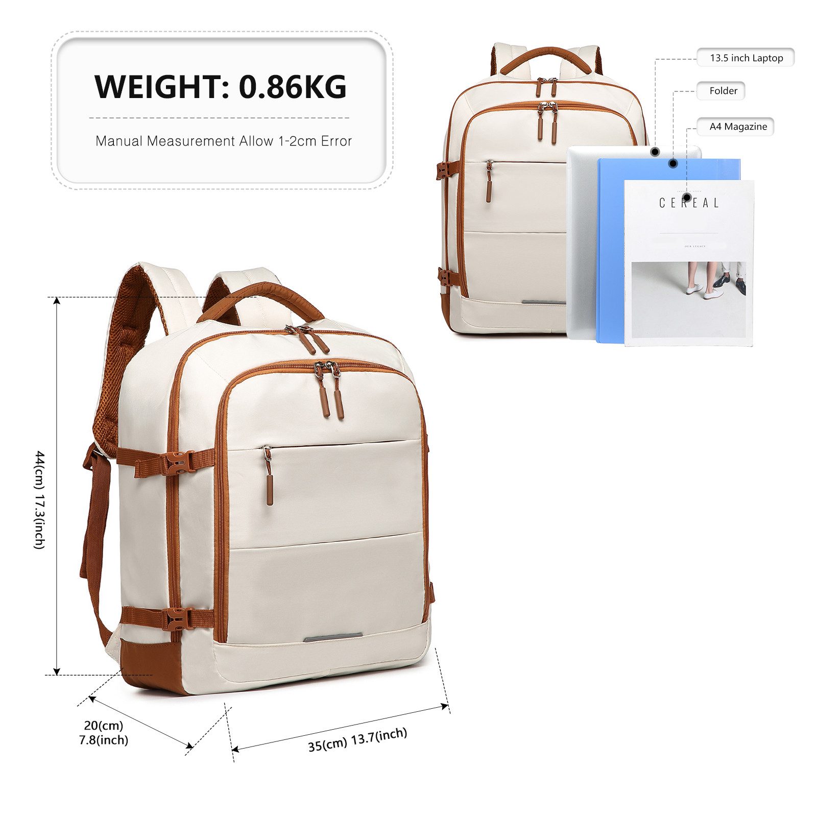KONO Reiserucksack Gepäcktasche 45 x 36 x 20 cm Easyjet Laptop Wochenende S günstig online kaufen