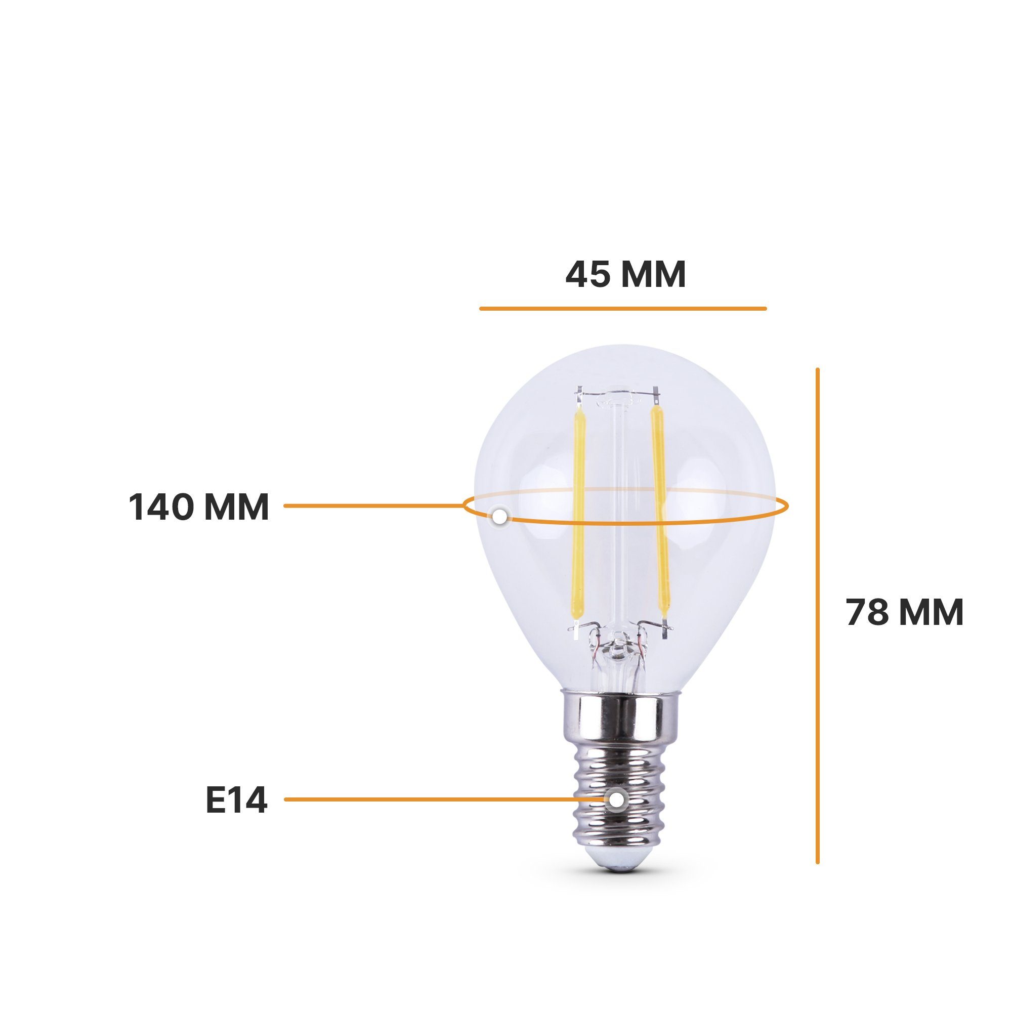 E14, Warmweiß 77202 St., Warmweiß, Bestlivings Glühbirne, LED-Birne 3 LED-Leuchtmittel Glühlampe Retrolicht 2700K