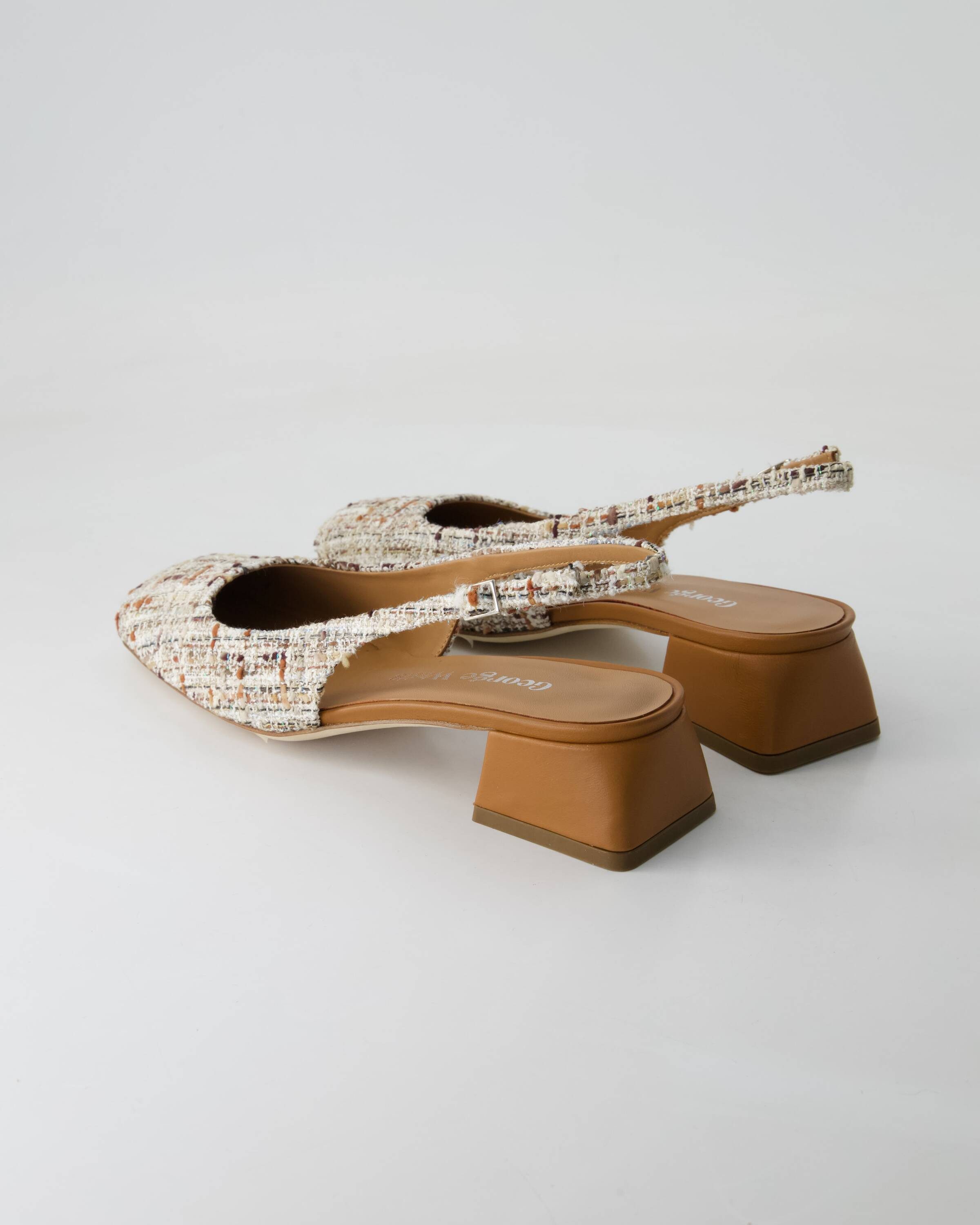 George Watts N2108-404 Slingpumps Obermaterial: Leder und Textil