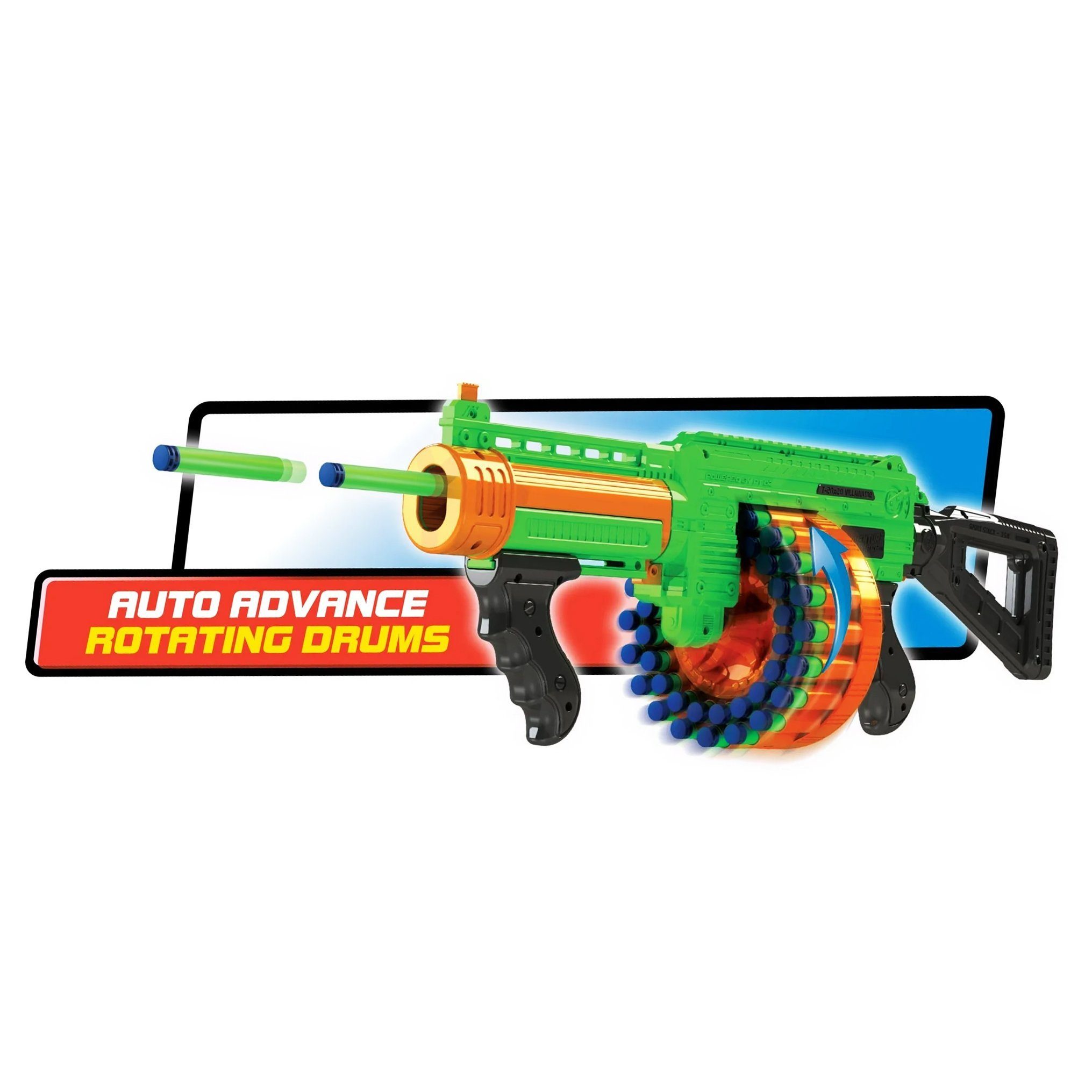 DARTZONE Blaster Dart Zone Villainator - Blaster inkl.40 Darts, Dart Zone Villainator, Pumpblaster mit 40 Darttrommel