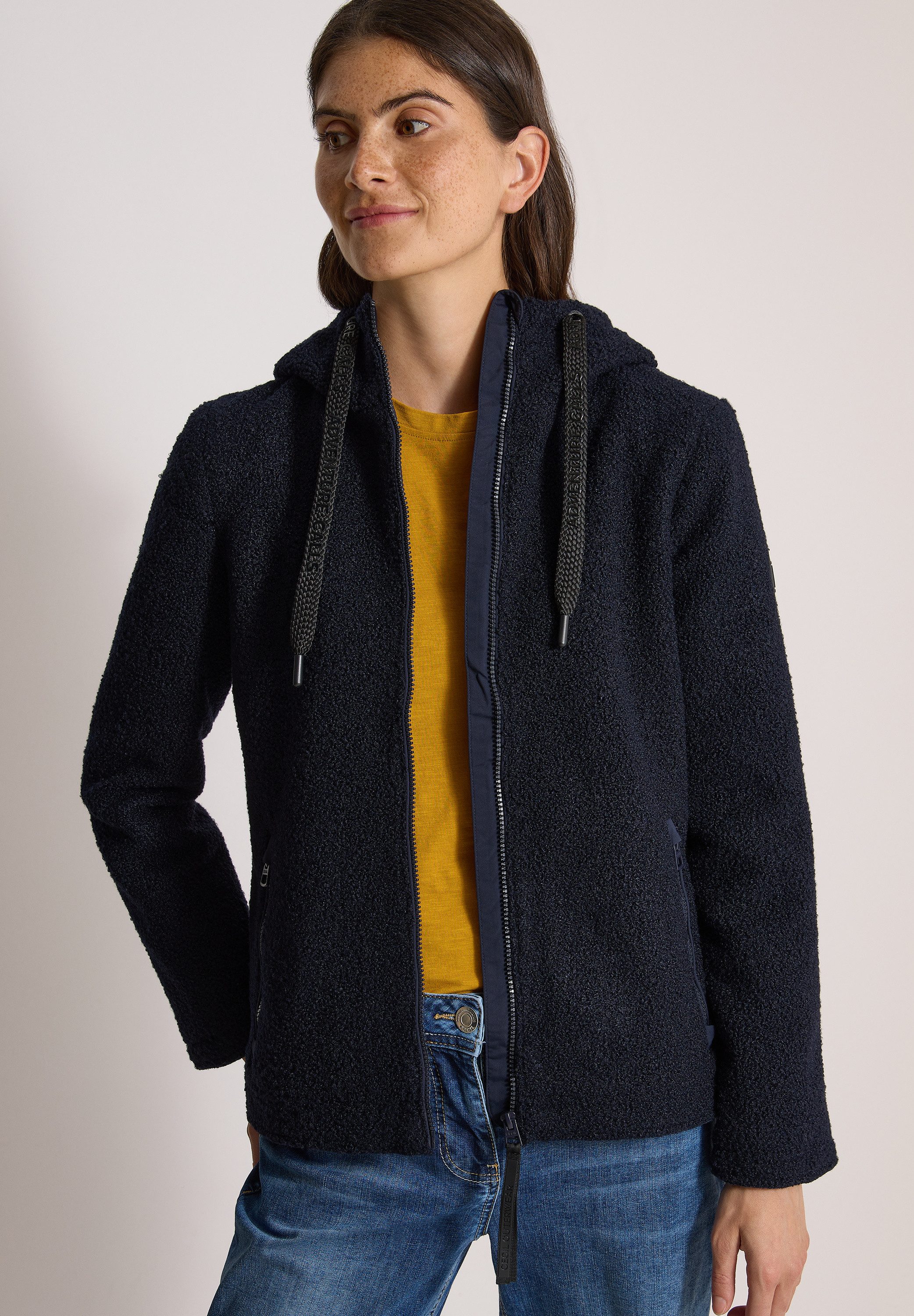 CECIL Fellimitatjacke in Woll-Optik