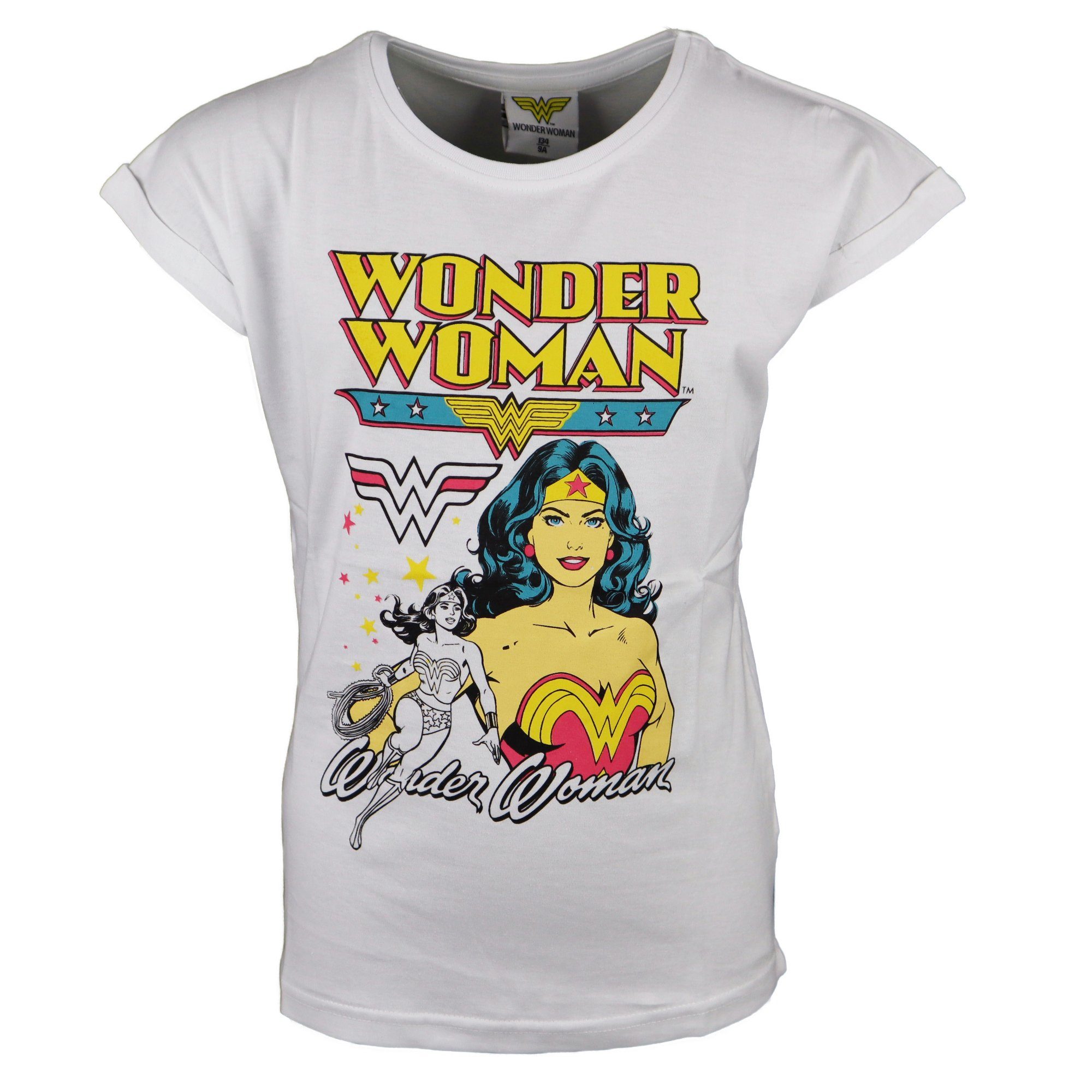 DC Comics T-Shirt DC Wonder Woman Classic Mädchen T-Shirt Gr. 134 bis 164, Grau oder Weiß