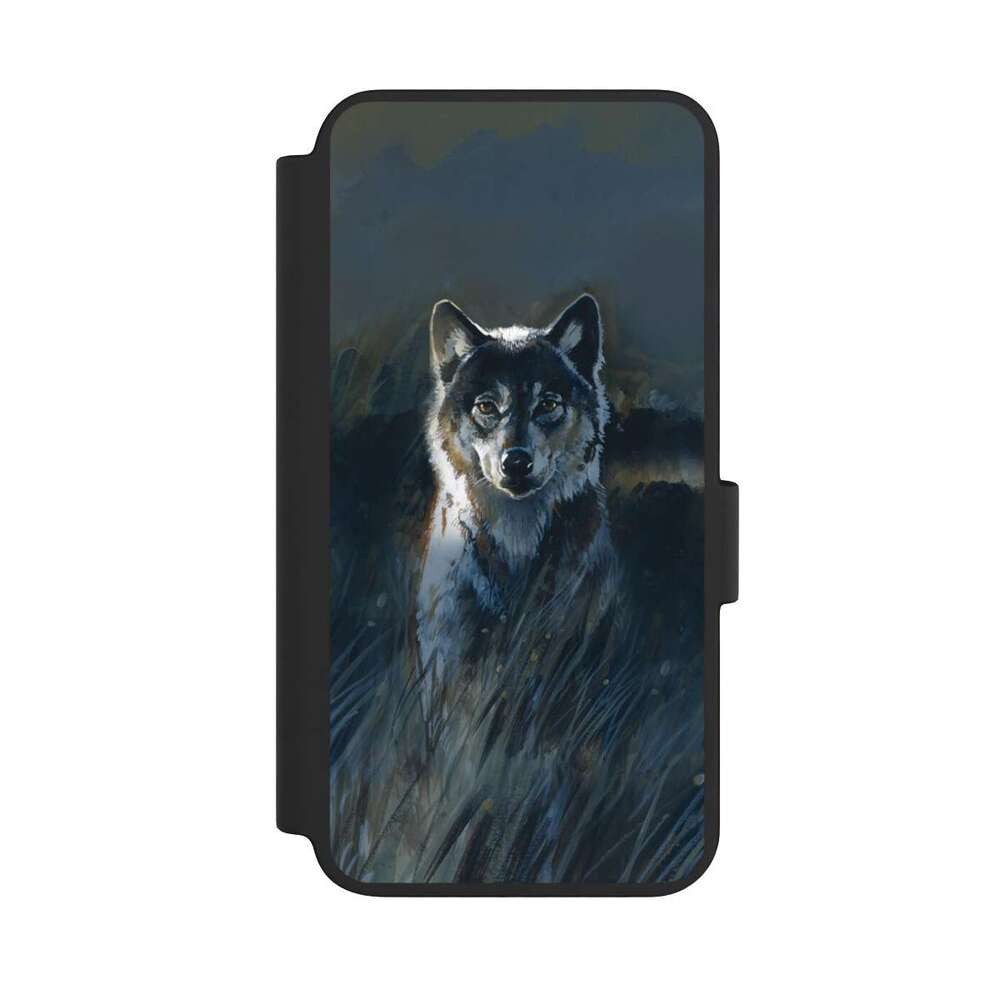 NIVOCASE Handyhülle Wolf Natur Malerei Wolf 2, Samsung Galaxy S23 Klapphülle Handyhülle aus Kunst Leder