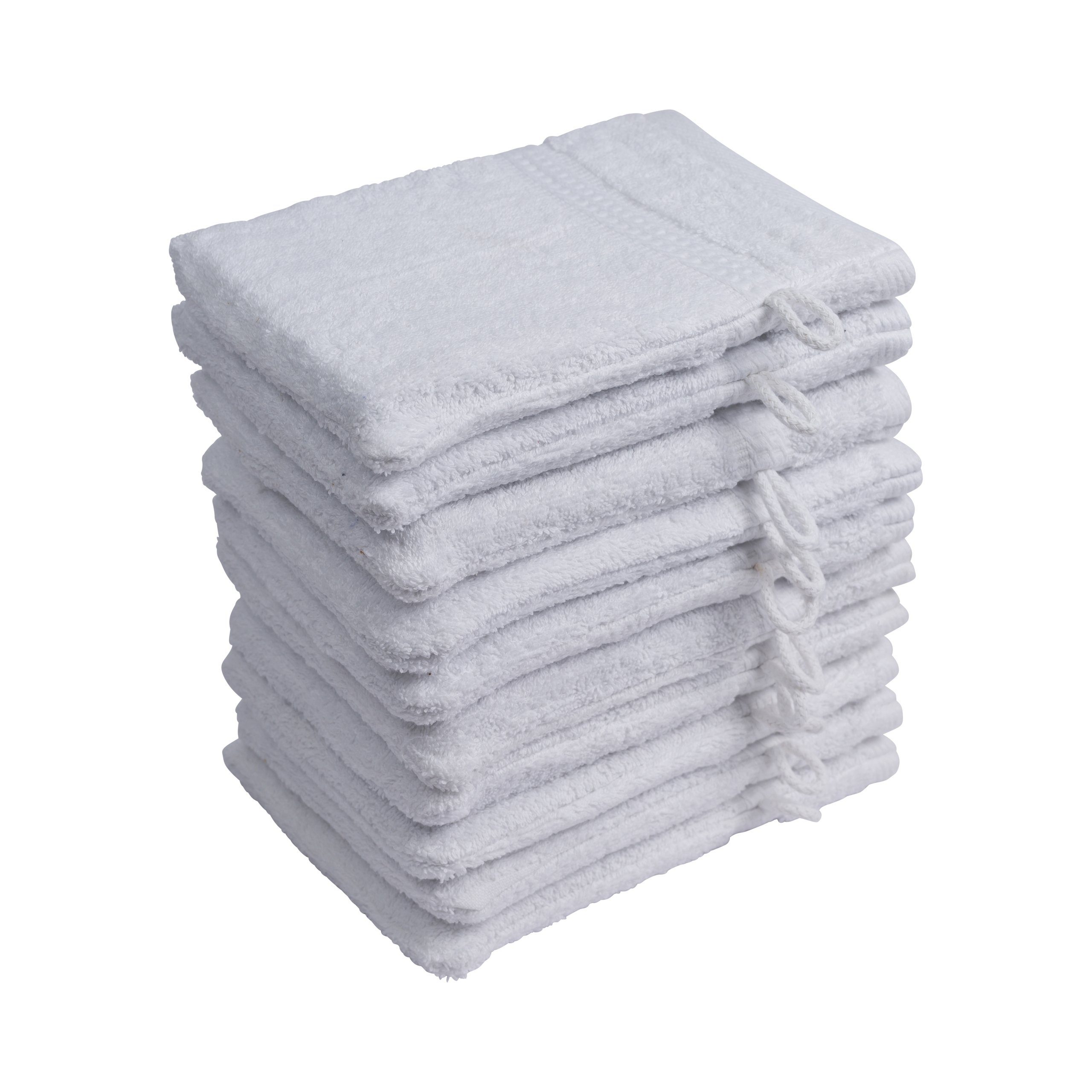 verschiedenen Waschhandschuh 10er Hometex Farben im Premium in Waschhandschuh Weiß & vielen Textiles Set praktischen