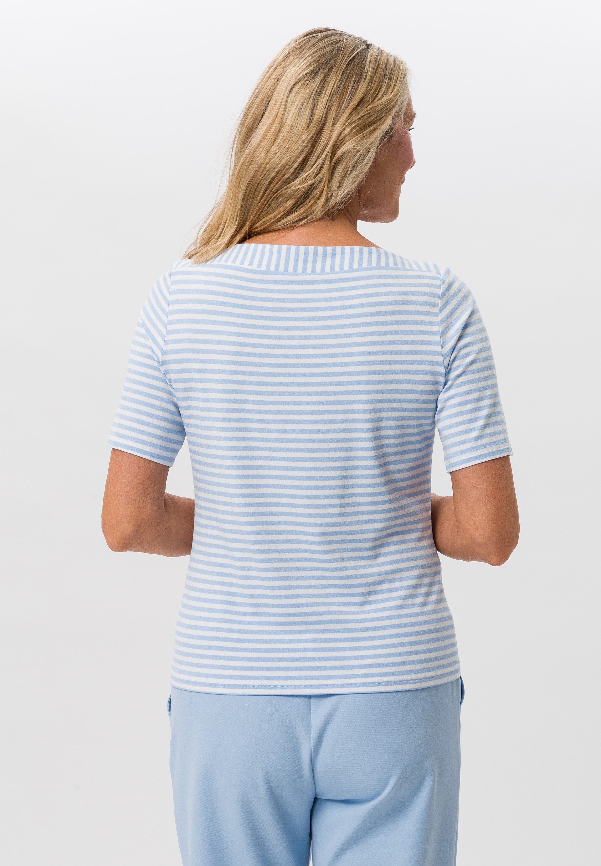 FRANK WALDER Kurzarmshirt mit U-Boot-Ausschnitt