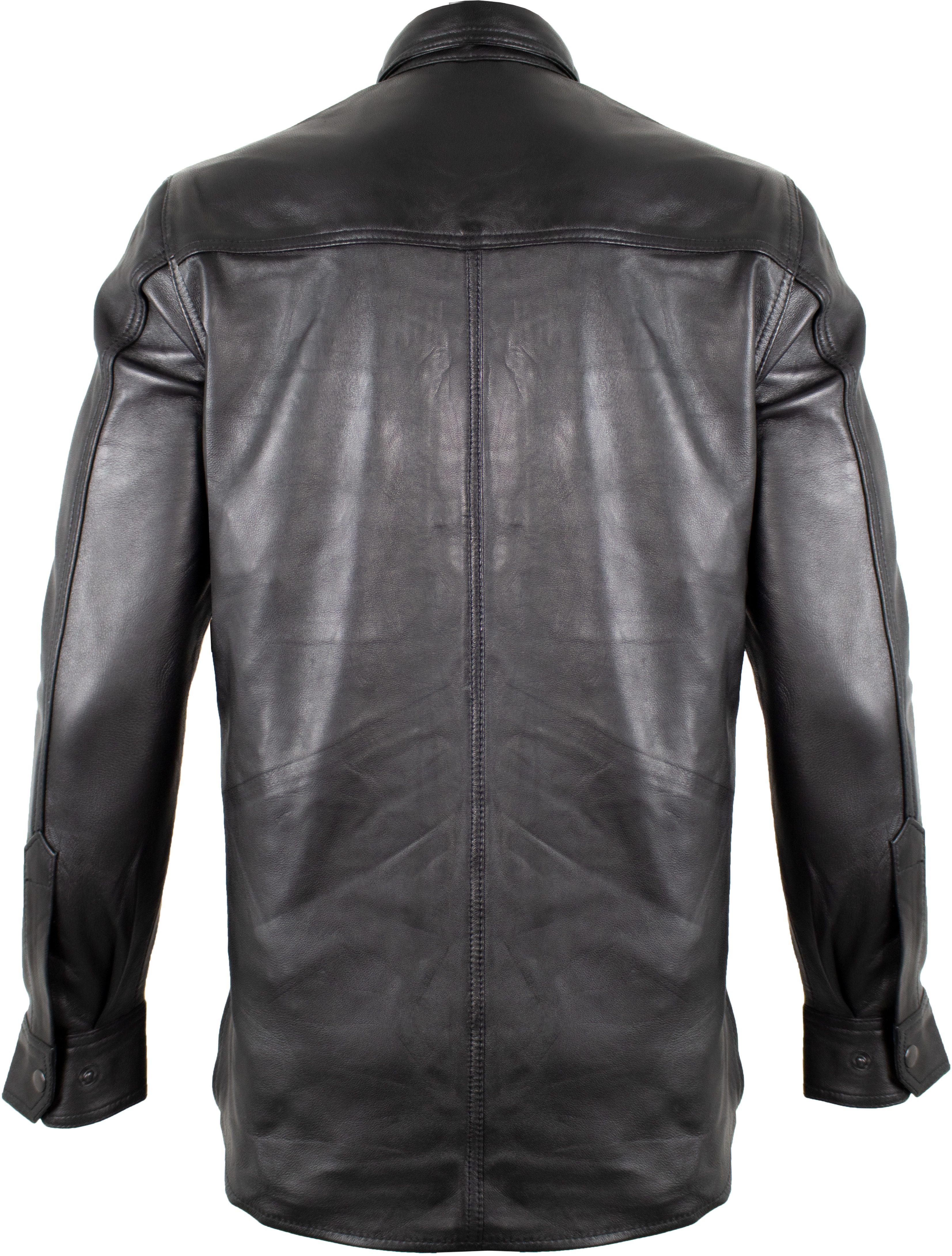 MDM Langarmhemd Herren Lederhemd aus weiches Lamm Nappa Leder günstig online kaufen