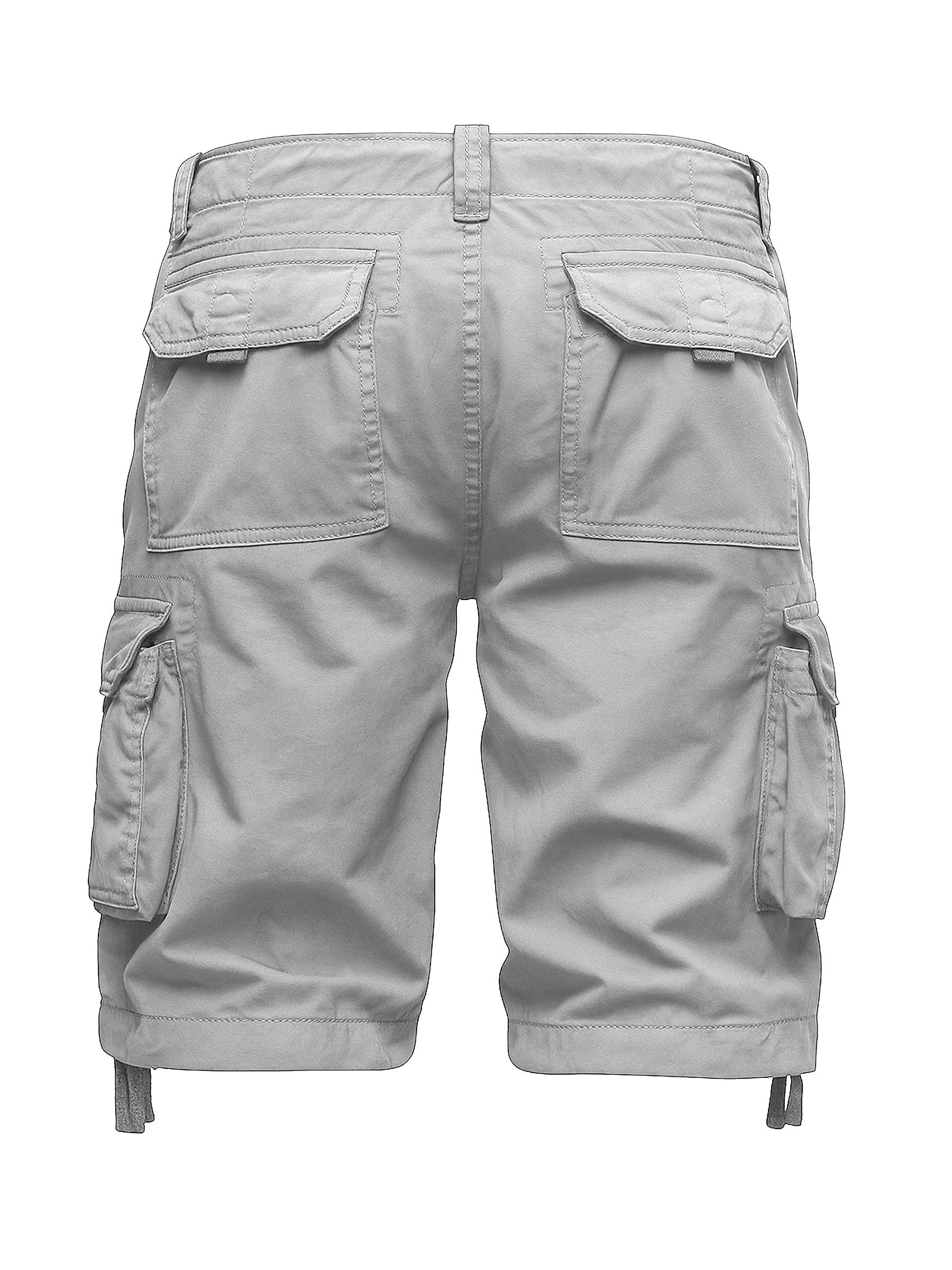 Egomaxx Cargoshorts Mit Cargo-Taschen und bequemer Passform für Herren Baumwolle Normal Fit Einfarbig atmungsaktiv Reißverschluss