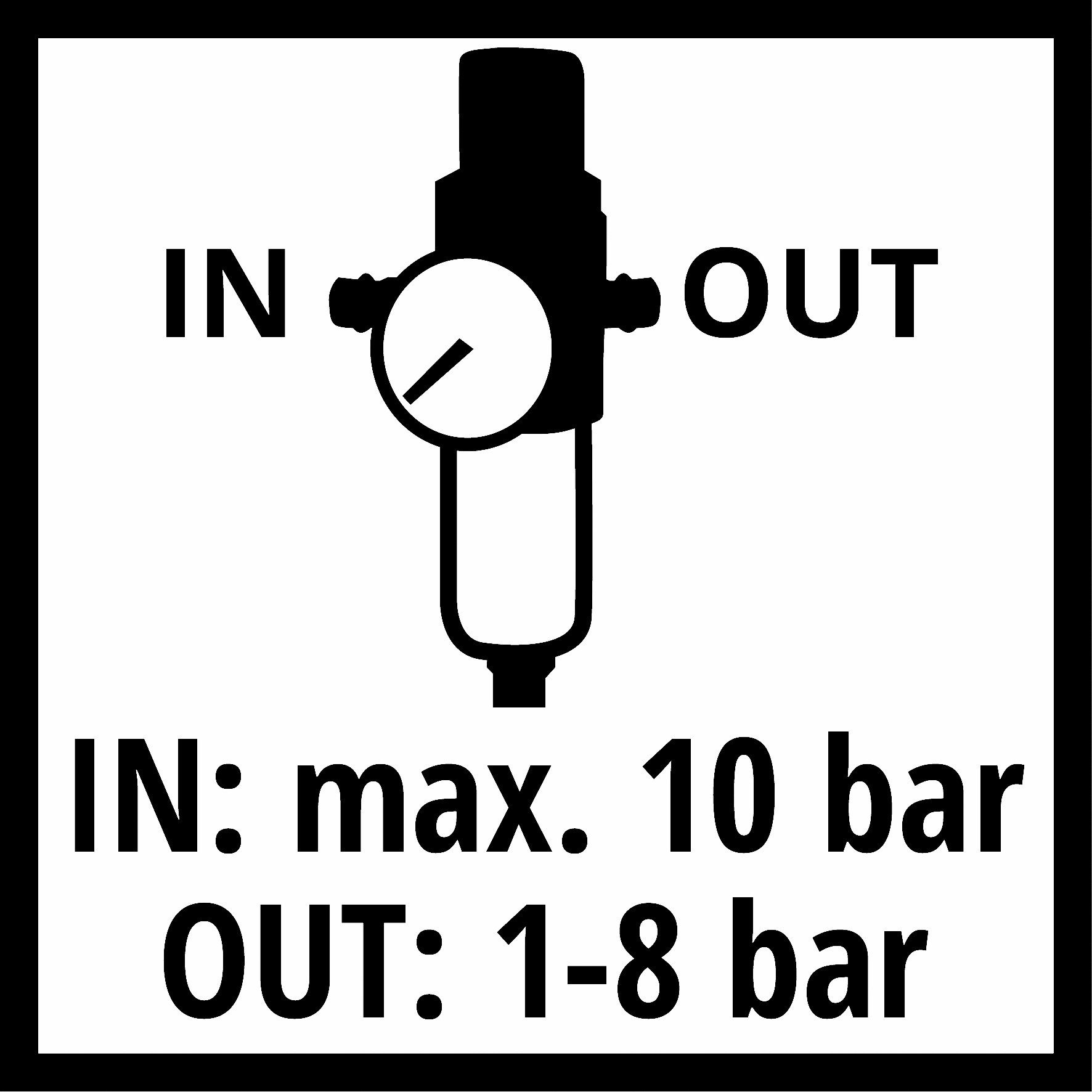 10 max. 4135000, Regulierventil Kompressoren-Zubehör, R3/8" Einhell bar, +Öler Kombiwartungseinheit