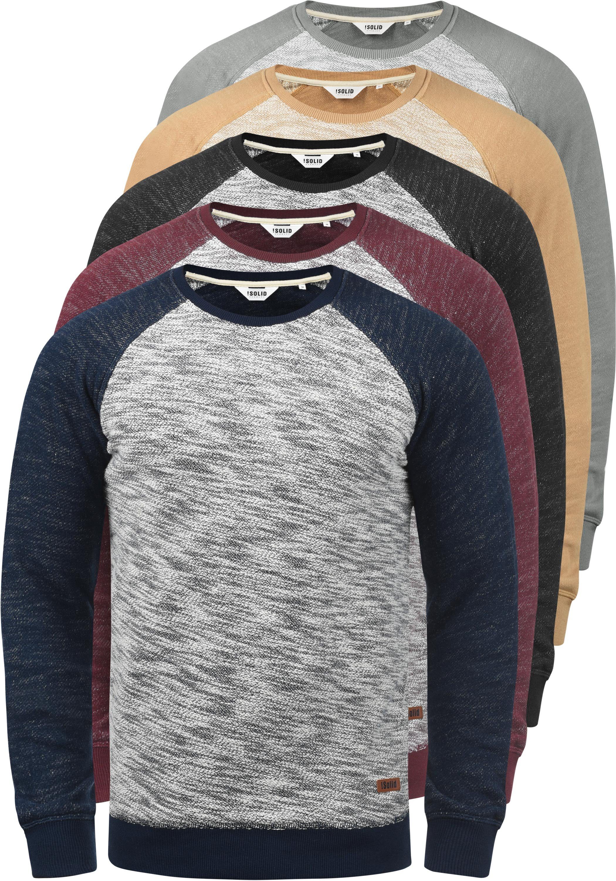 Baseball-Look im Sweatpullover (0985) Wine Red Sweatshirt !Solid SDFlocker