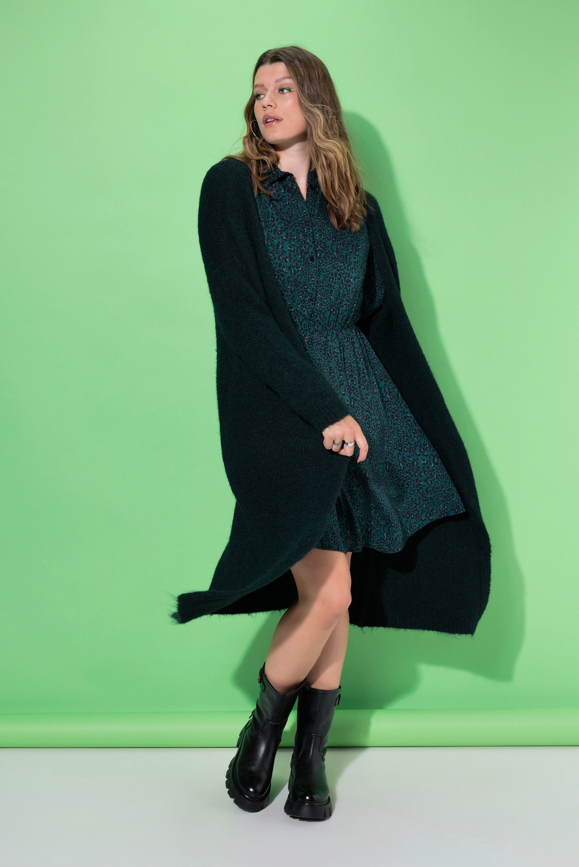 Studio Untold Strickjacke Long-Strickjacke oversized offene Form Langarm