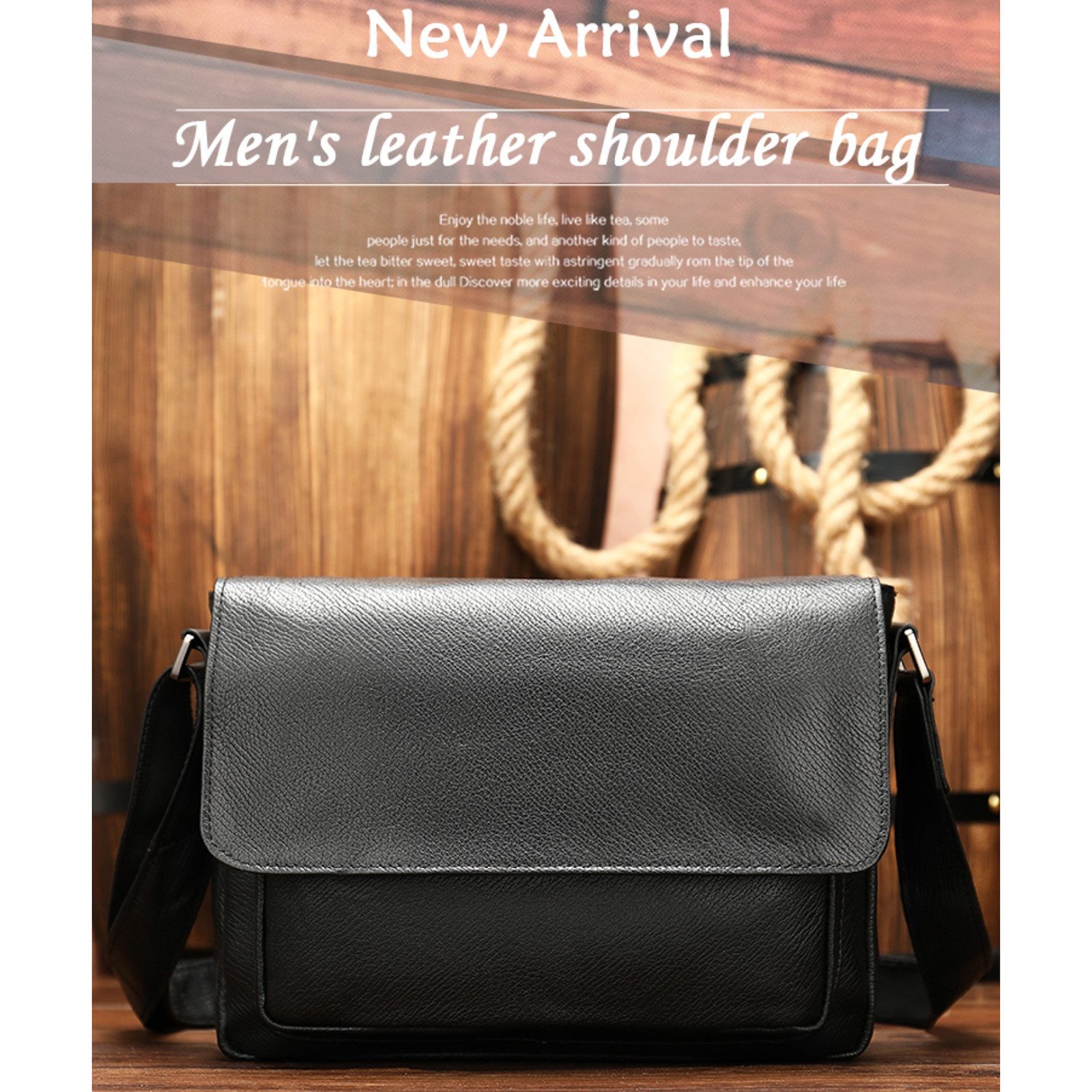 YUBRO-STUDIO Schultertasche Herren Schultertasche Echtleder Wasserdicht günstig online kaufen