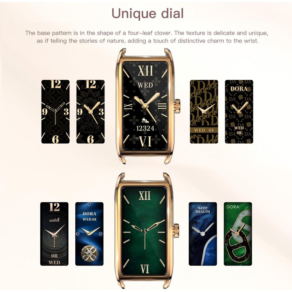 findtime Damen's Elegant Fitnesstracker IP68 Wasserdicht Sportuhr Smartwatch (1,13 Zoll, Android iOS), mit Schrittzähler Schlafanalyse Menstruationszyklus Pulsuhr Damenuhr