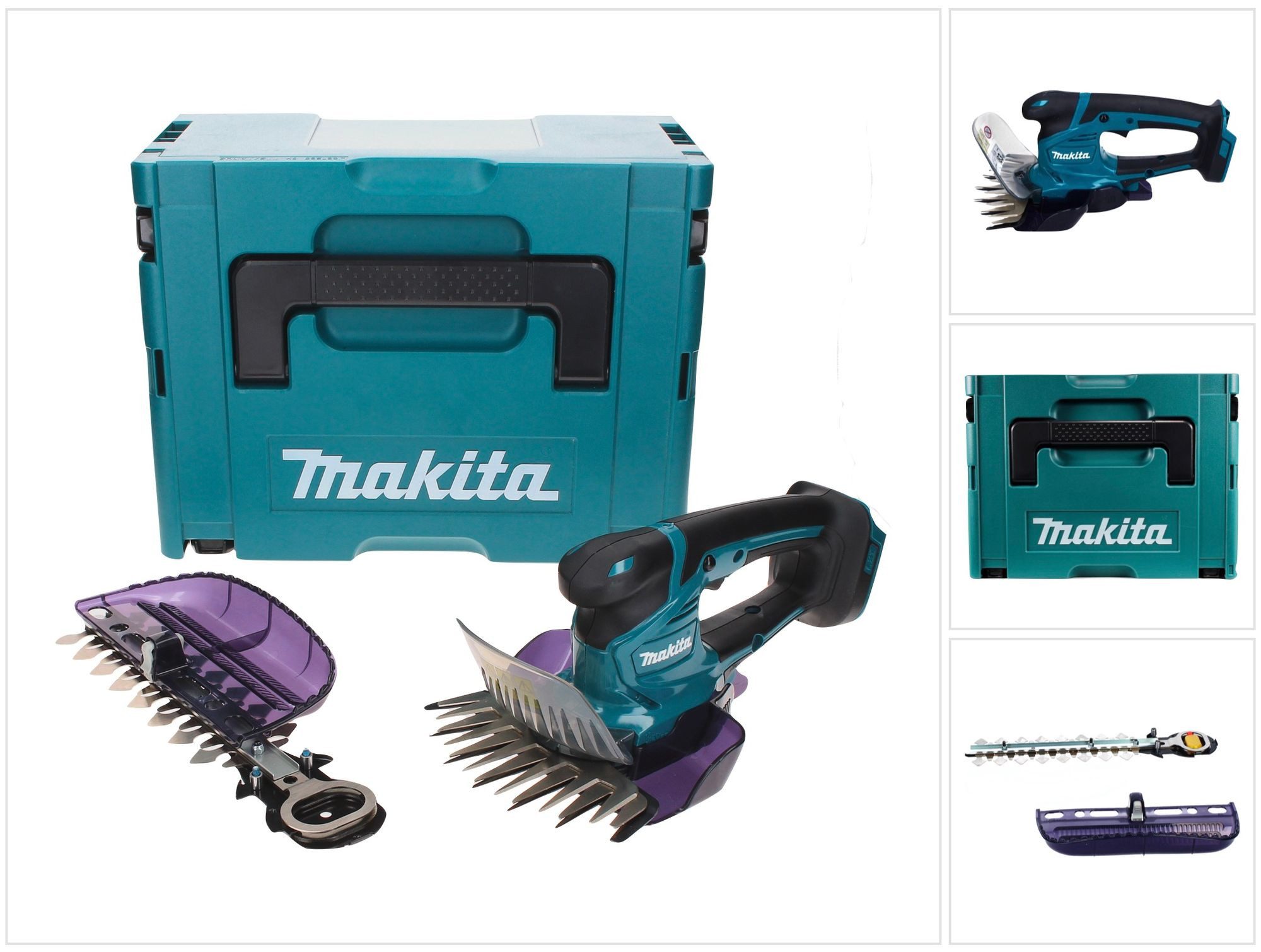Makita Akku-Grasschere DUM 604 ZXJ 18 V mit Gras- und Strauchscherblatt + Makpac