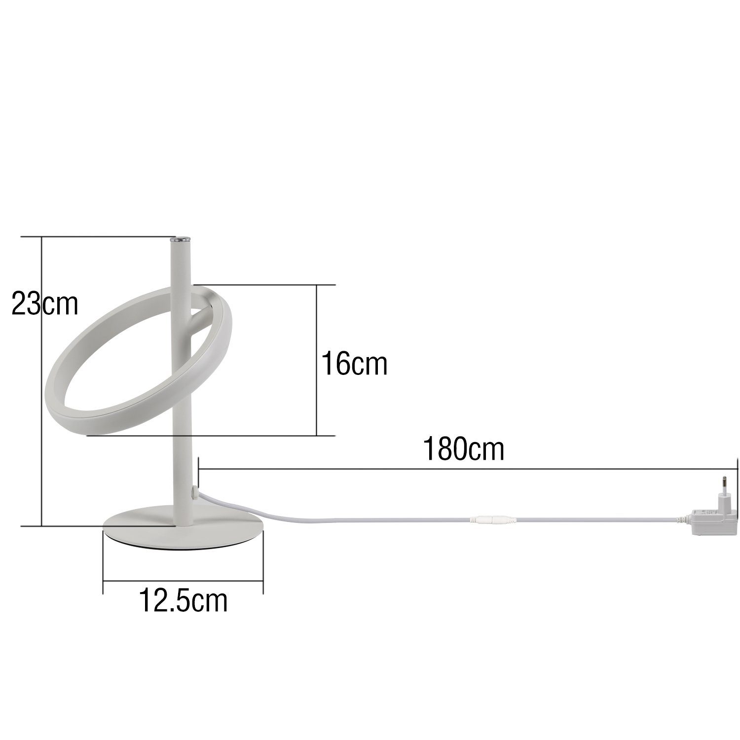 3000K, Warmweiß Schreibtischlampe, Ringform LED ZMH Weiß Tischleuchte Abnehmbar Ring, Drehbar Modern 1-Flammig