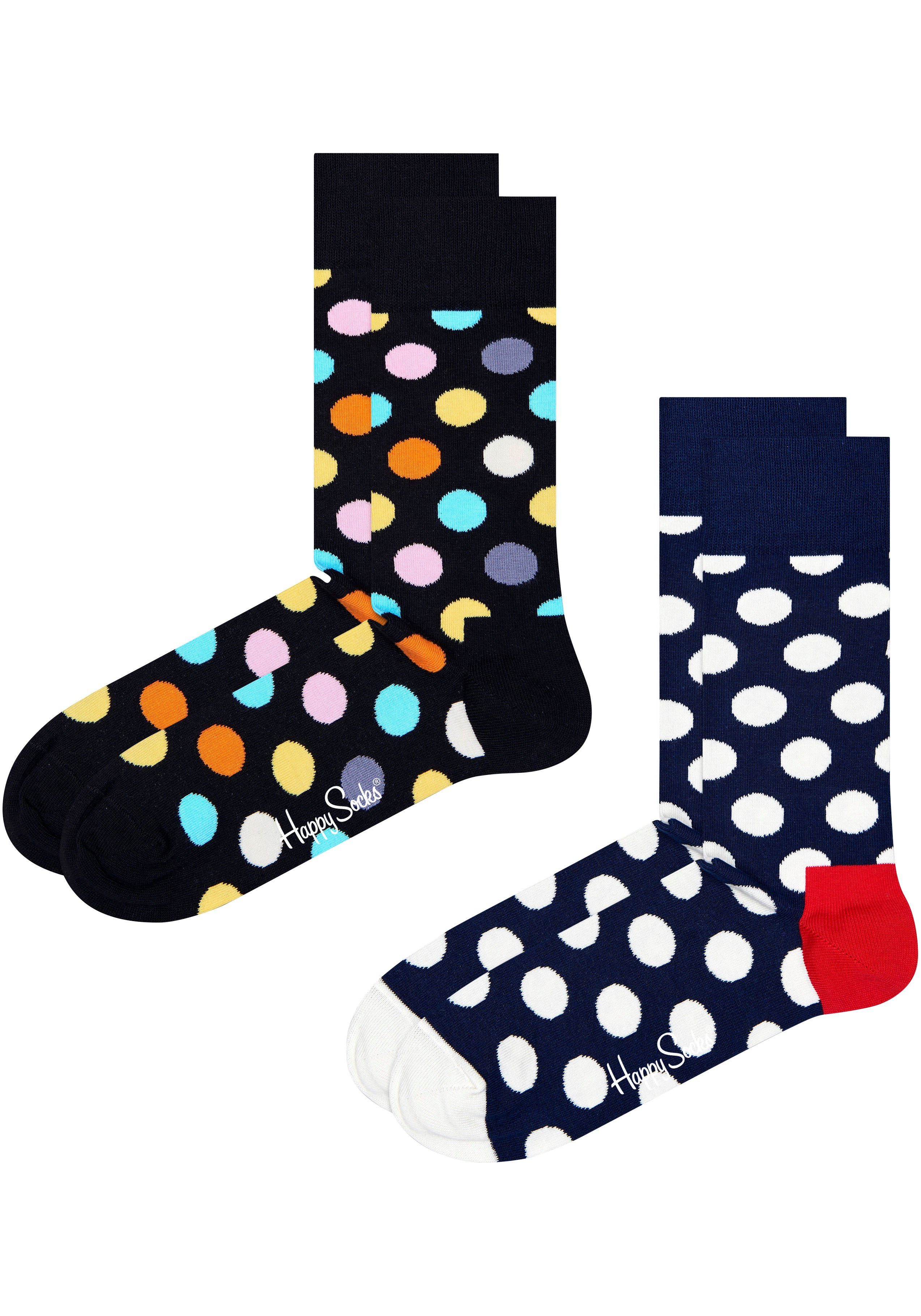 mit Big allover Classic Dot 2-Paar) (Packung, bunt Socken Punkten Socks Happy Socks