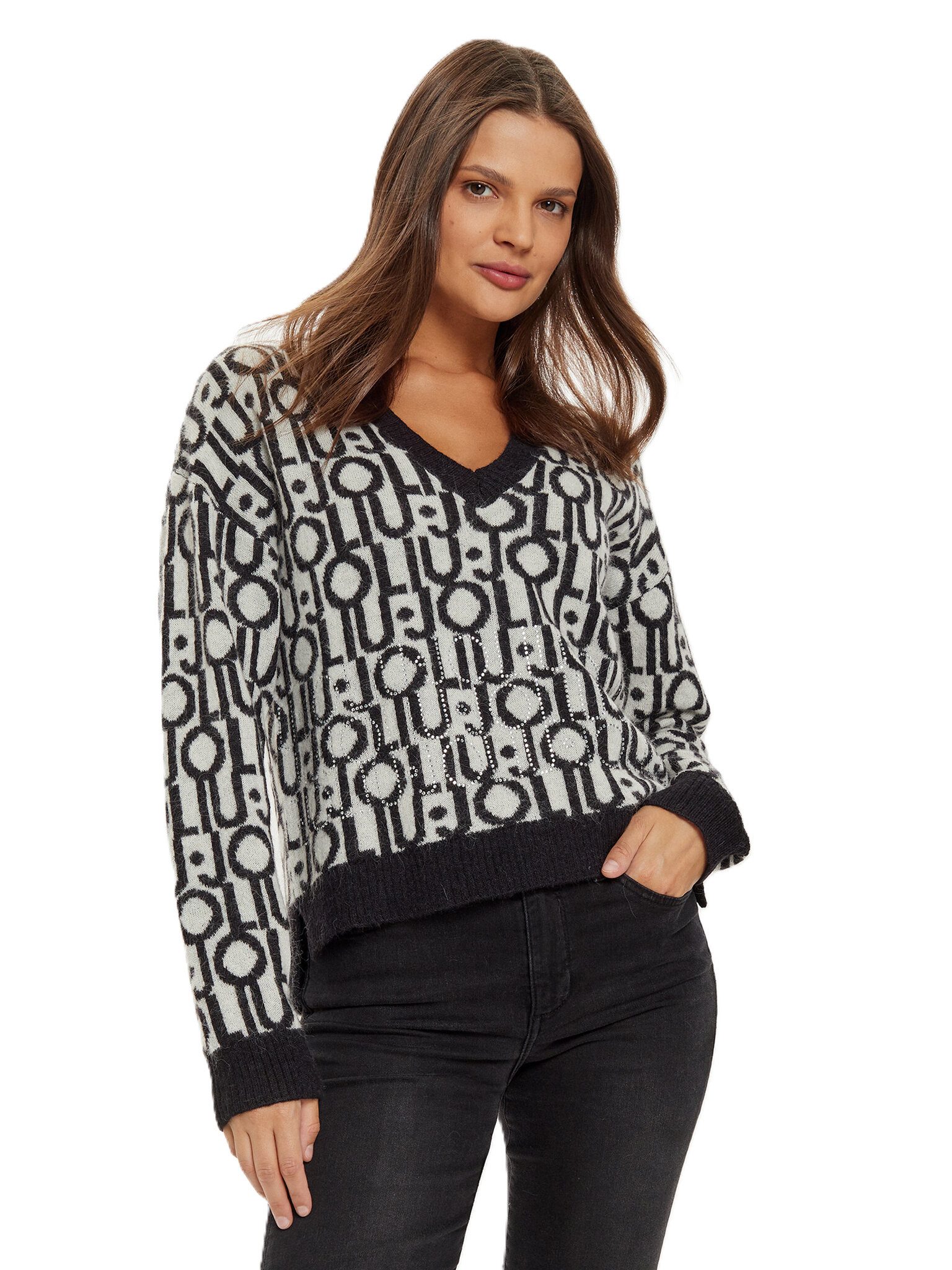 Liu Jo Strickpullover MAGLIA CHIUSA - Pullover Damen - Strickpullover - mit Alpaka-Wolle