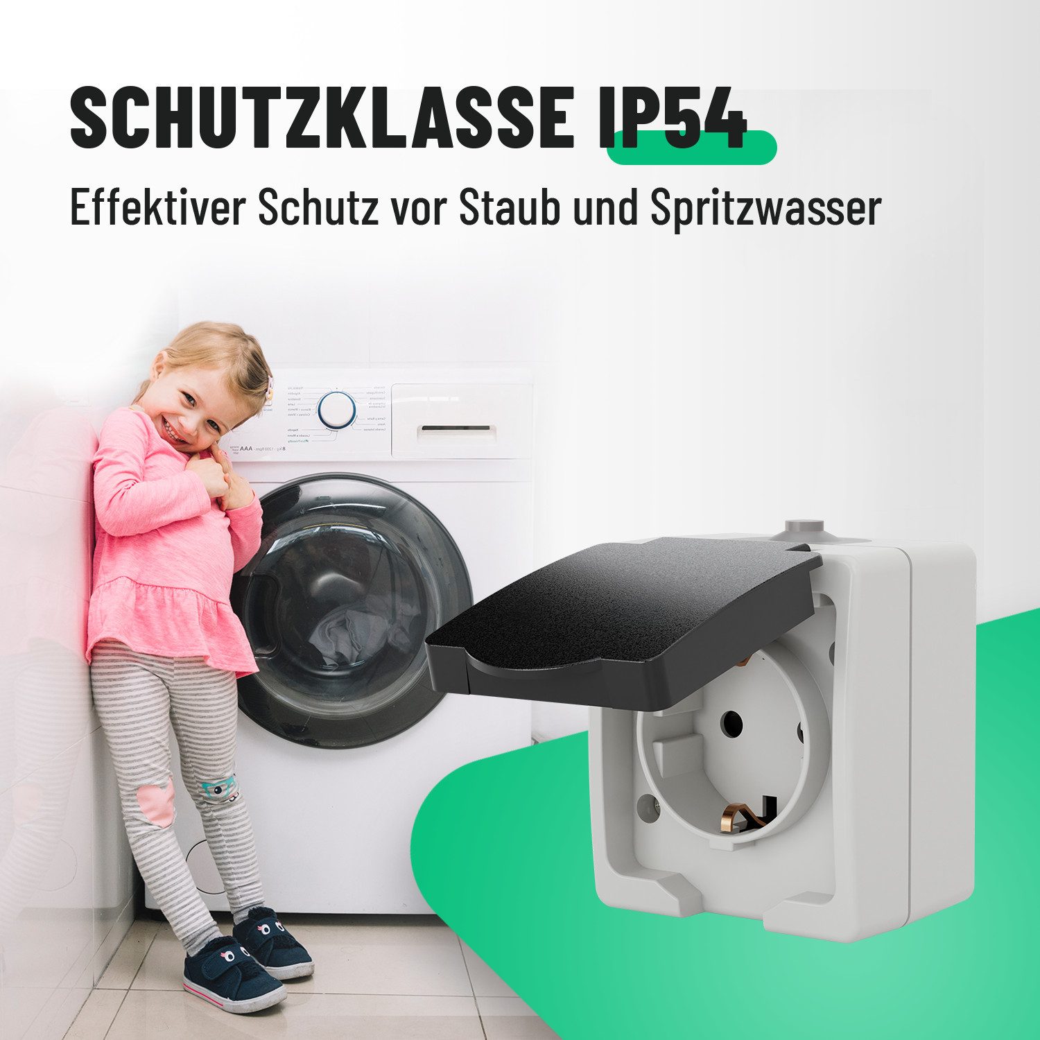 Thumbnail - greate. Aufputz-Steckdose 10x Aufputz Schutzkontakt Steckdose für Feuchtraum - Aufputzsteckdose, 1-St.