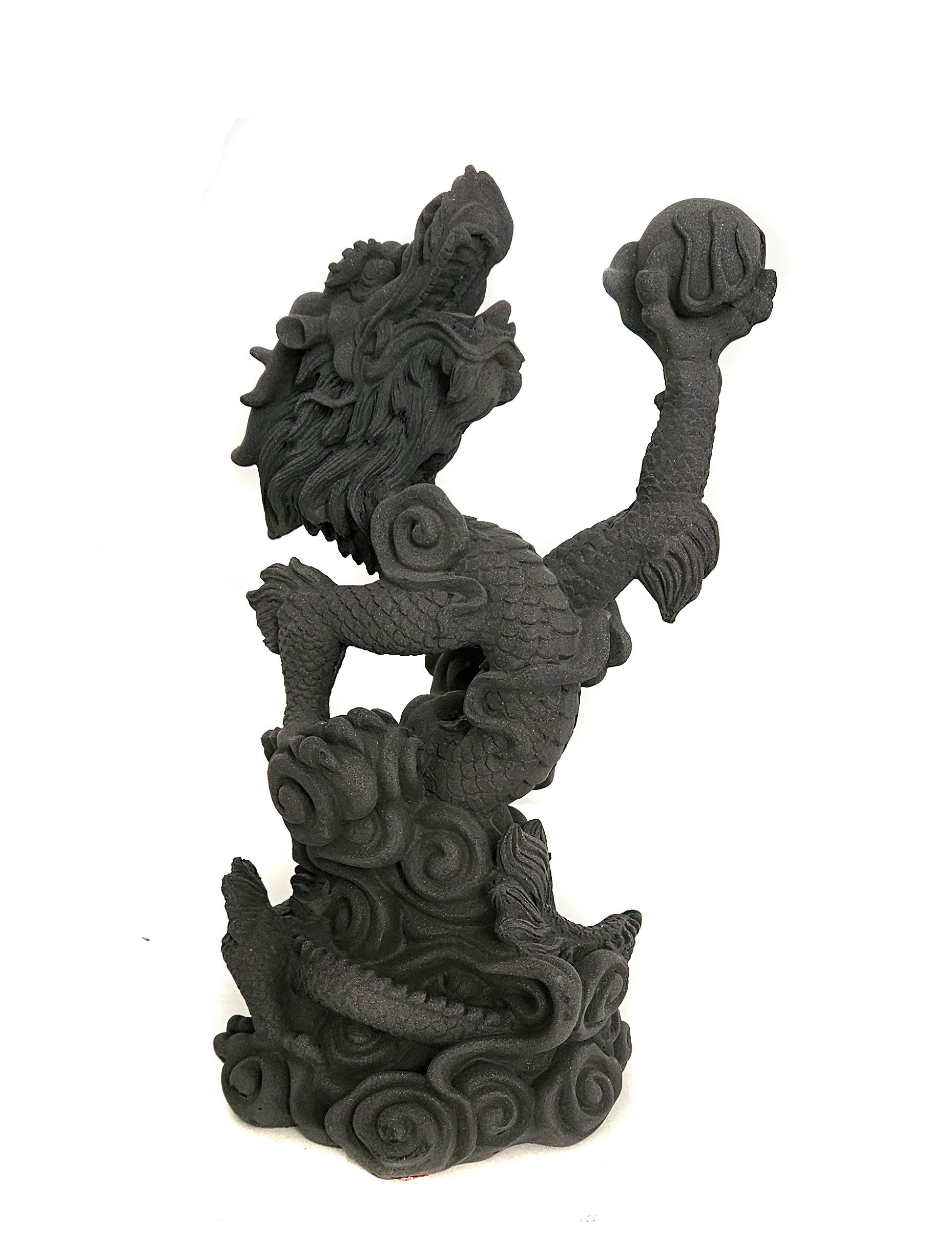 Yudu Dekofigur Feng Shui Drachenfigur Drache Glücksbringer Dekoration Schwarz B102