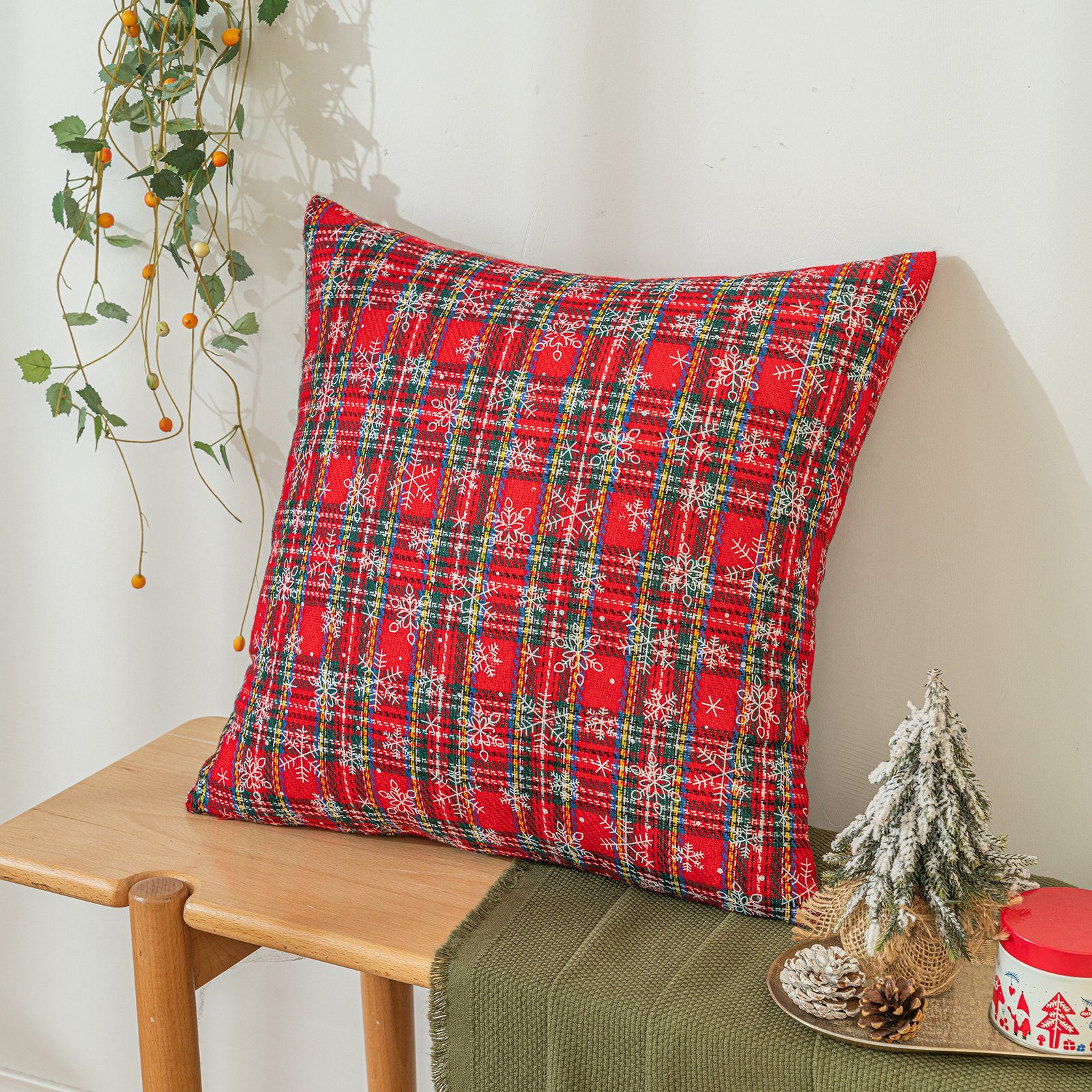 Sunicol Kissenbezug Weihnachten Kissenbezüge Check&Schneeflocke Throw Kisse günstig online kaufen