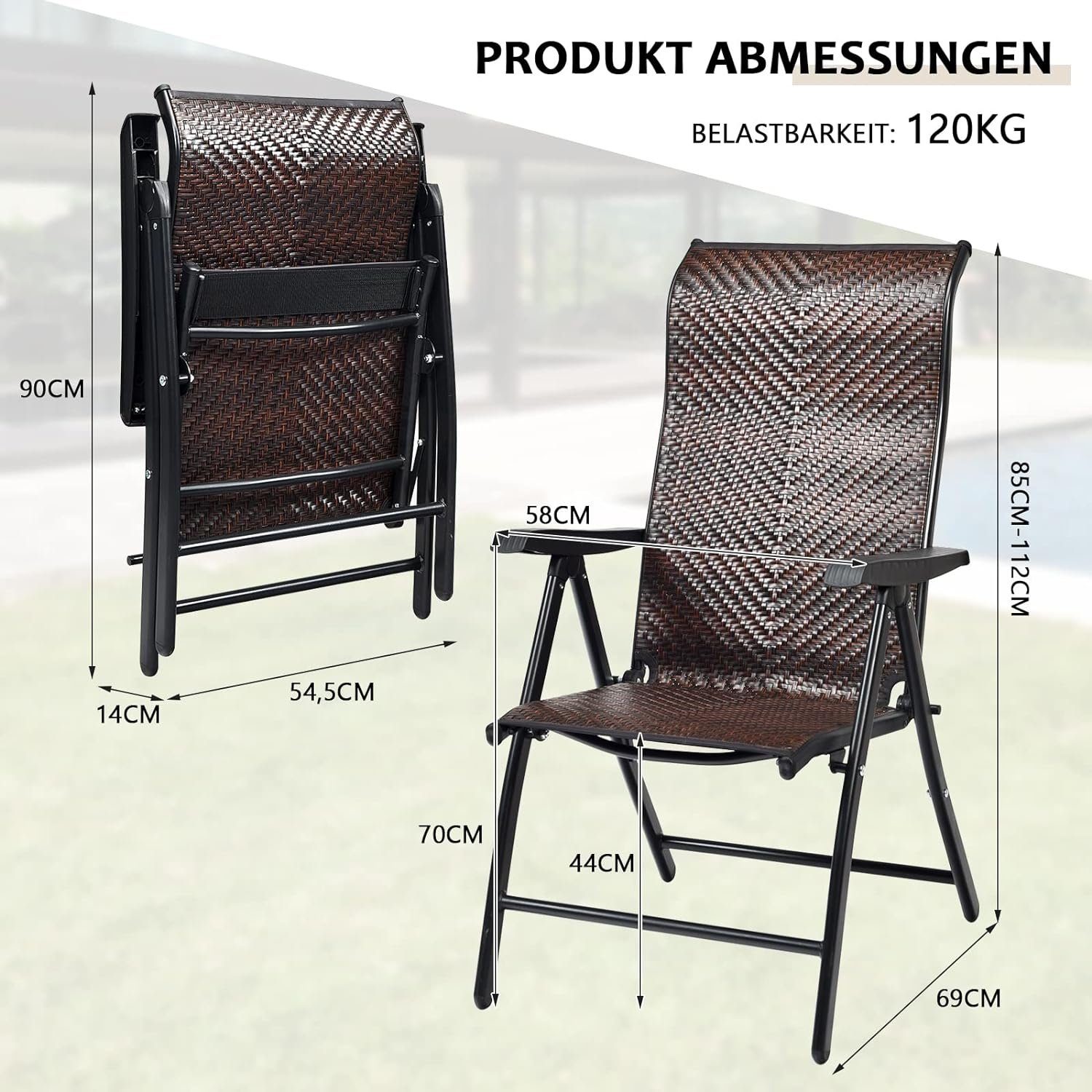 KOMFOTTEU Klappstuhl Terrassenstuhl (1 St), mit günstig online kaufen