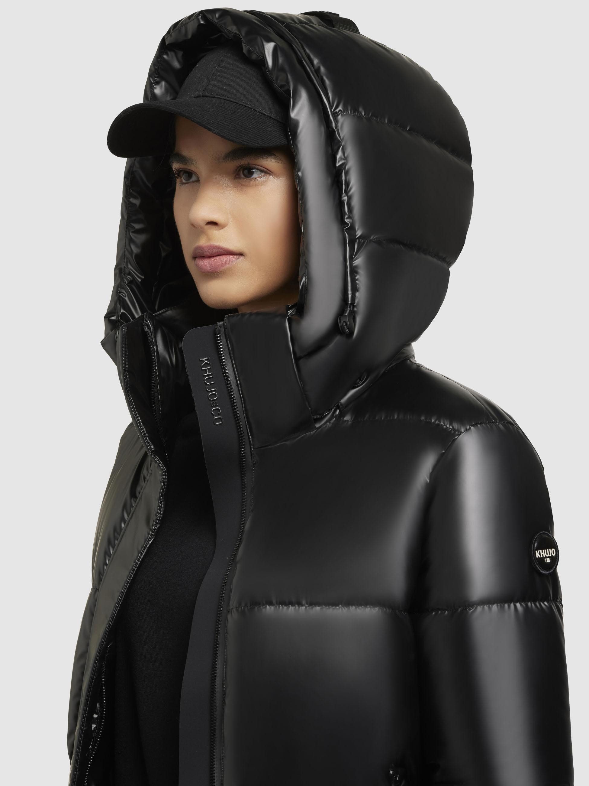 khujo Steppmantel Haya Shiny-YM Wasserdichter gesteppter Damen Winter Kurzmantel