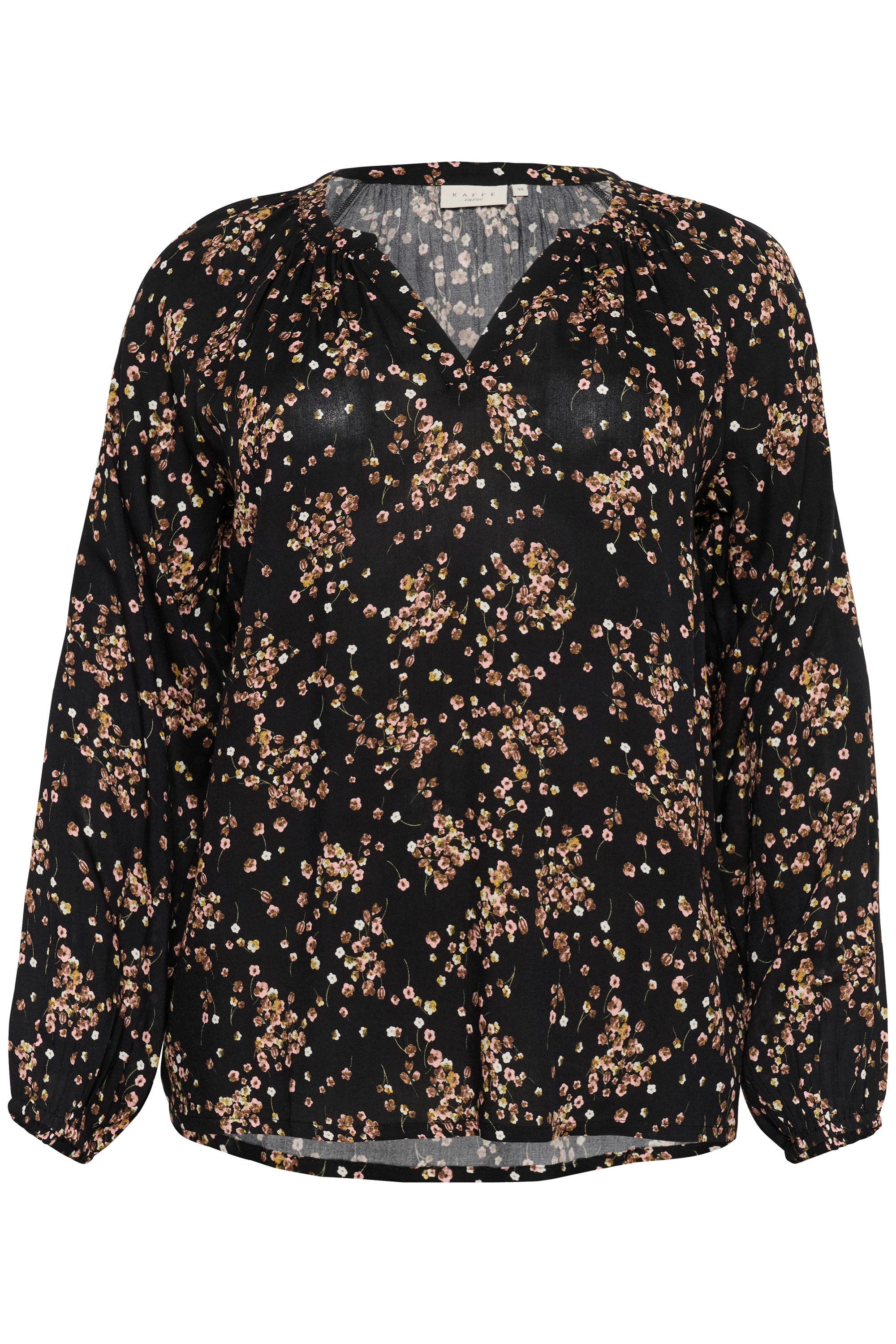 KAFFE Curve Langarmbluse Langarm-Bluse KCnadia Große Größen