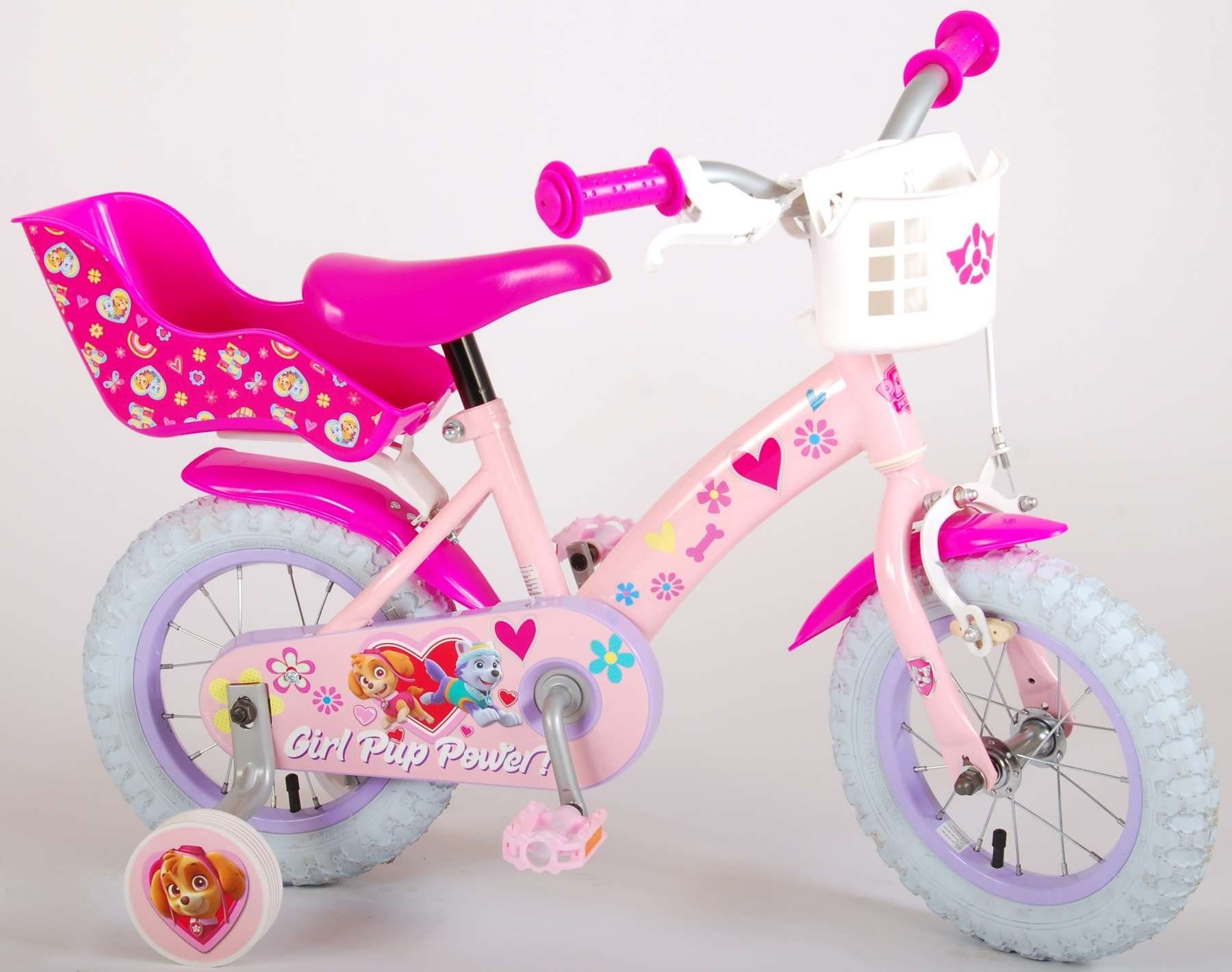 PAW PATROL Kinderfahrrad Mädchen - Rosa - verschieden Größen - 85% zusammengebaut - bis 60 kg, Rücktrittbremse, Lenkerhöhe einstellbar, Luftbereifung, Plastikfelgen