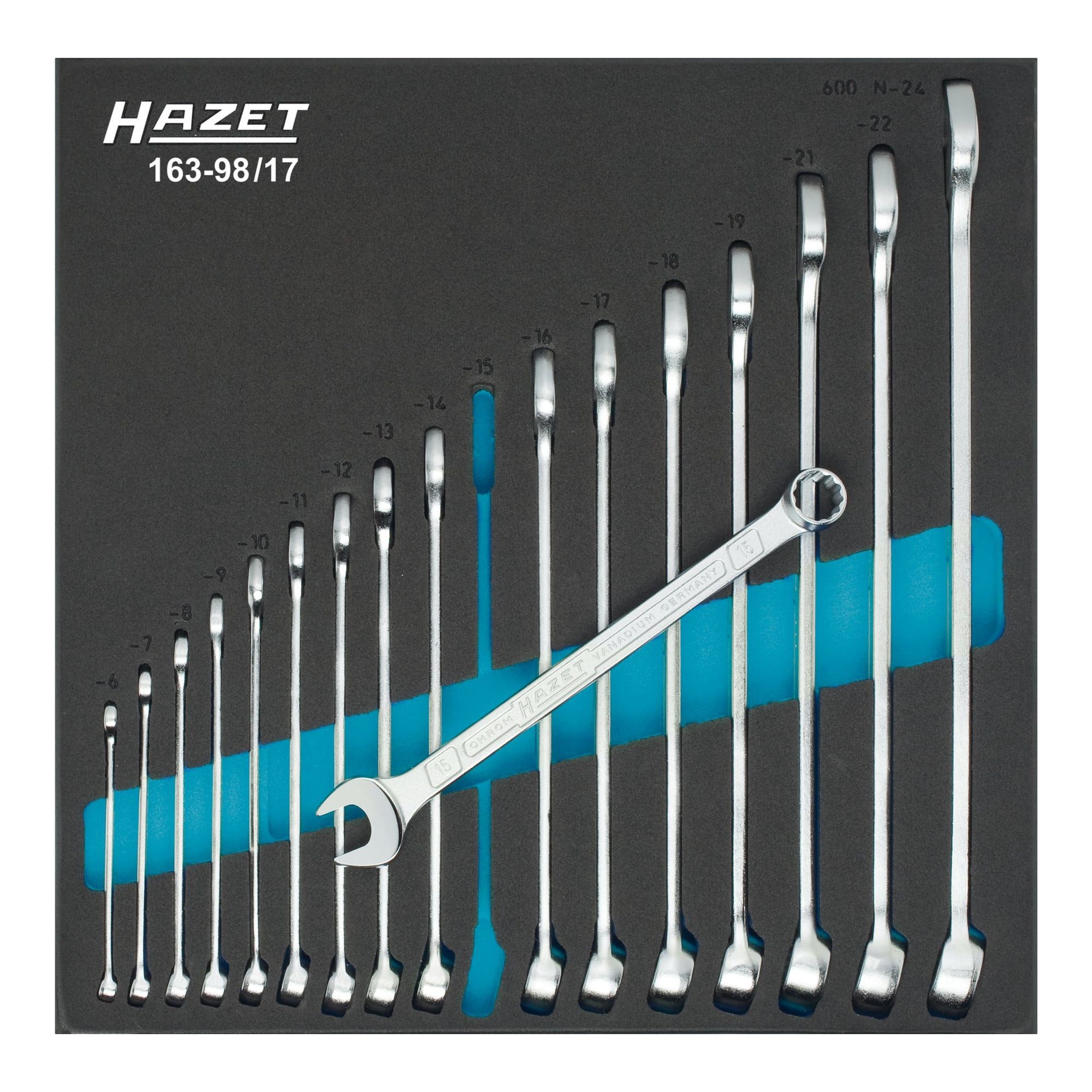HAZET Gewindemuffe Werkzeugmodul 163-98/17 17-teiilig Anz.Werkzeuge:17 HAZET