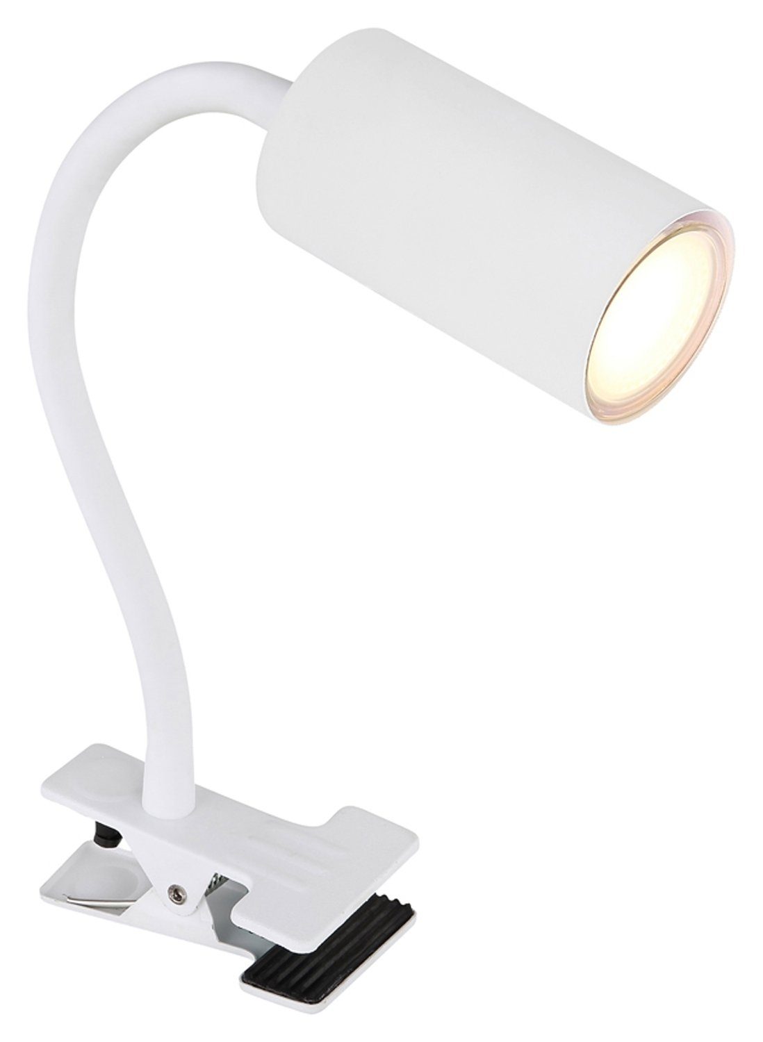 GLOBO LIGHTING Klemmleuchte ROBBY, Weiß matt, Metall, Höhe 41 cm, 1-flammig, ohne Leuchtmittel